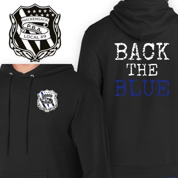 HACKENSACK - PERFORMANCE HOODIE, BLACK (BACK THE BLUE BACK)