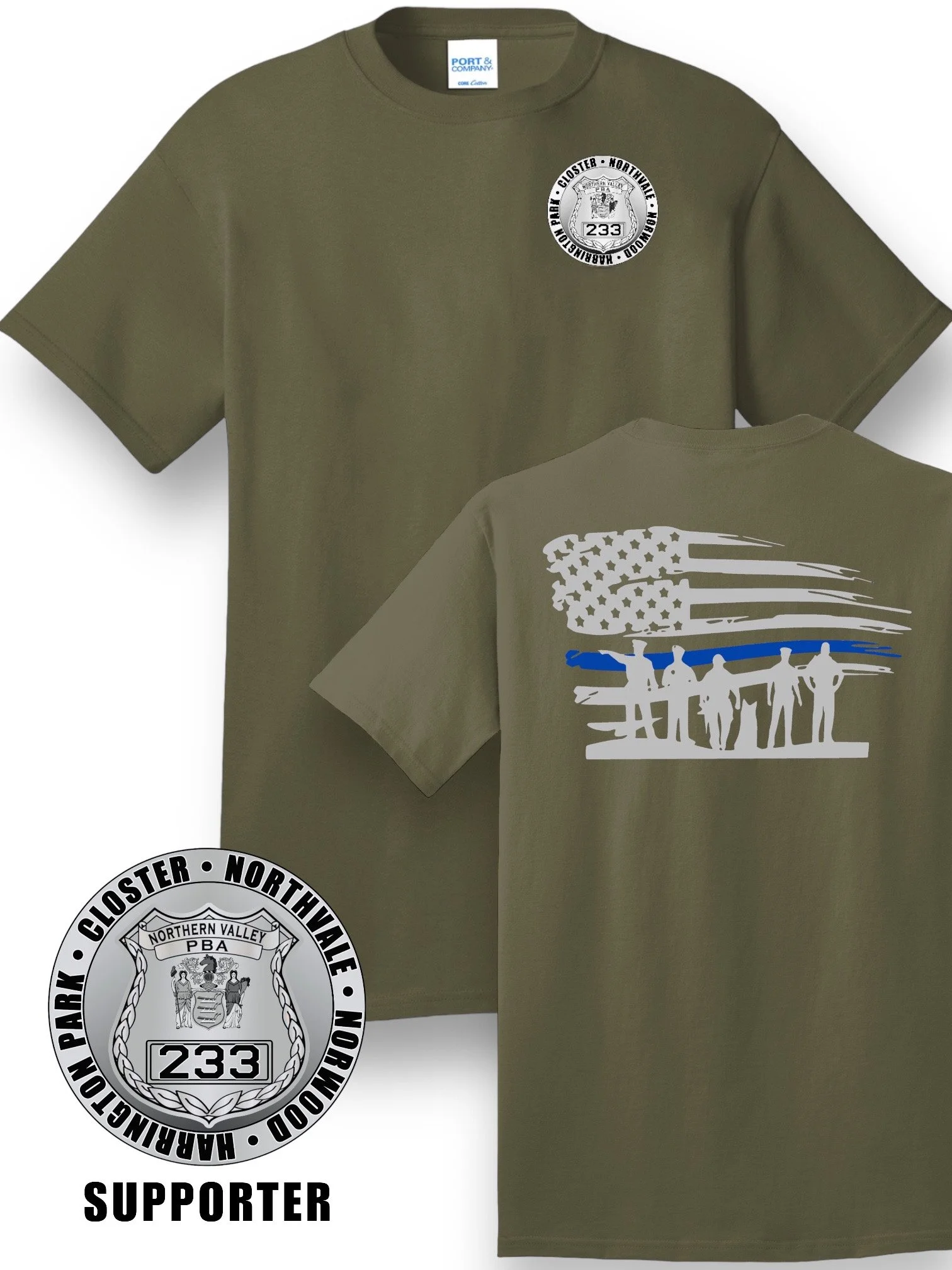 PBA 233 - T-SHIRT, GREEN (HEROES BACK)