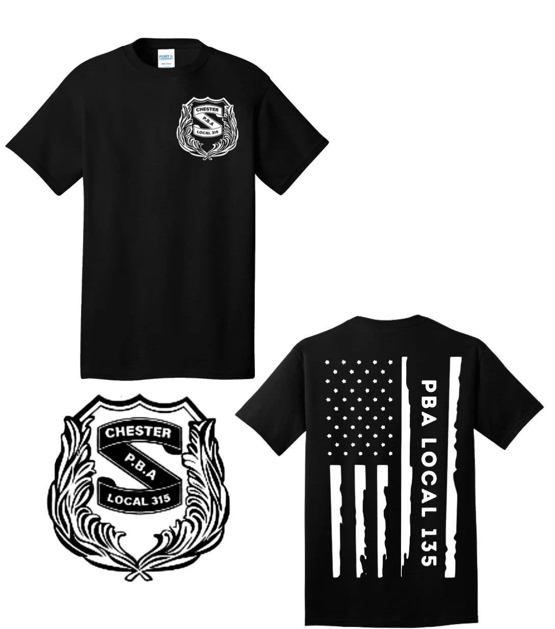 Chester PBA Flag Back Tee -BLACK