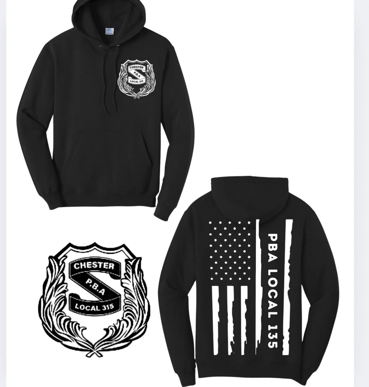 Chester PBA Flag Back hoodie black