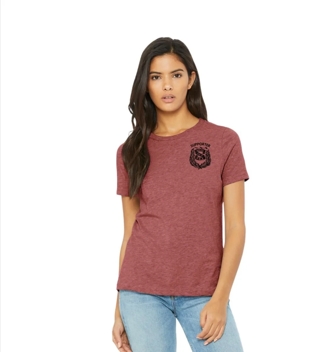 WOMENS Middlesex PBA TEE BC6400CVC pink w/ black logo