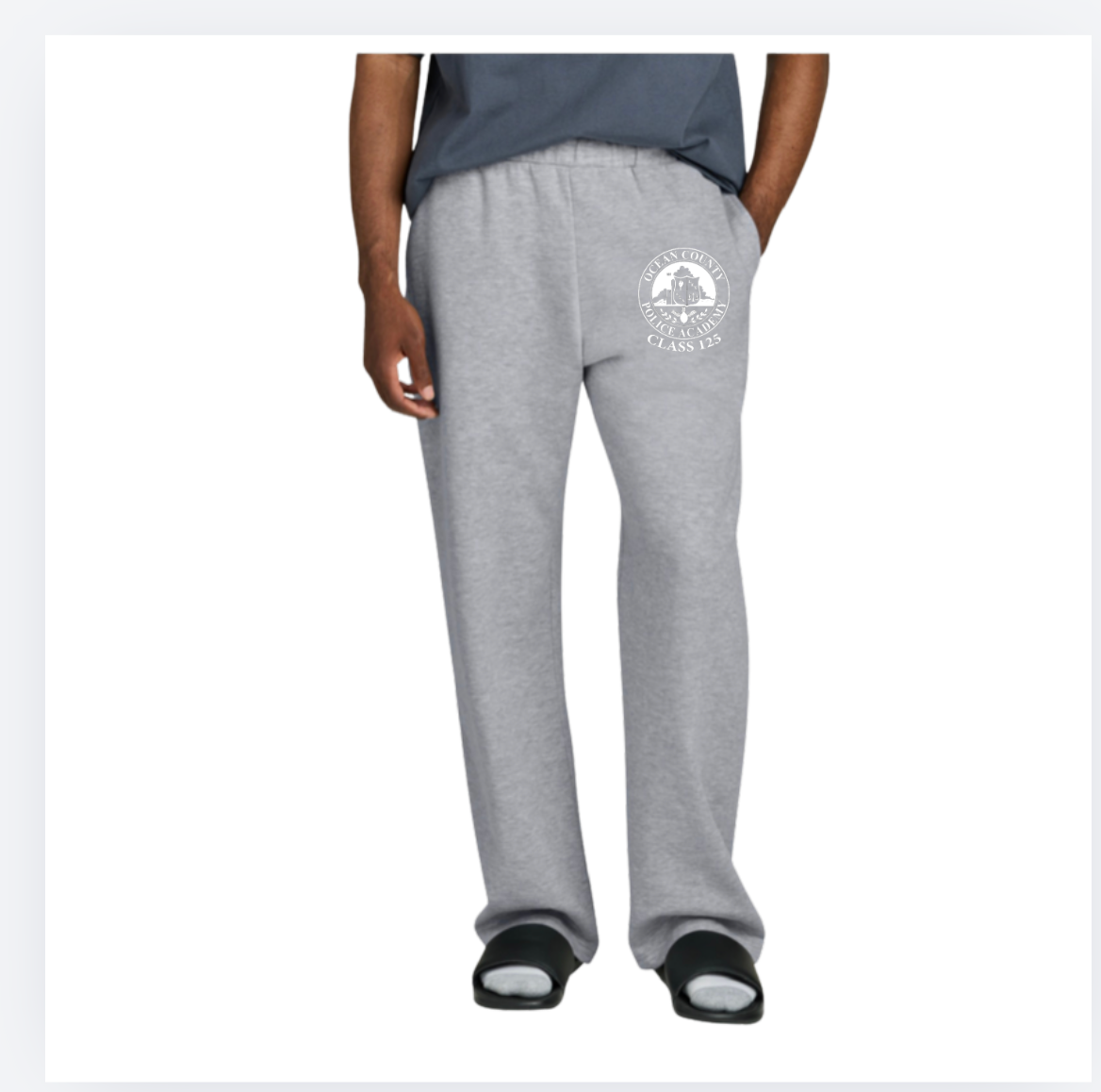 OCEAN ACADEMY open bottom sweats grey