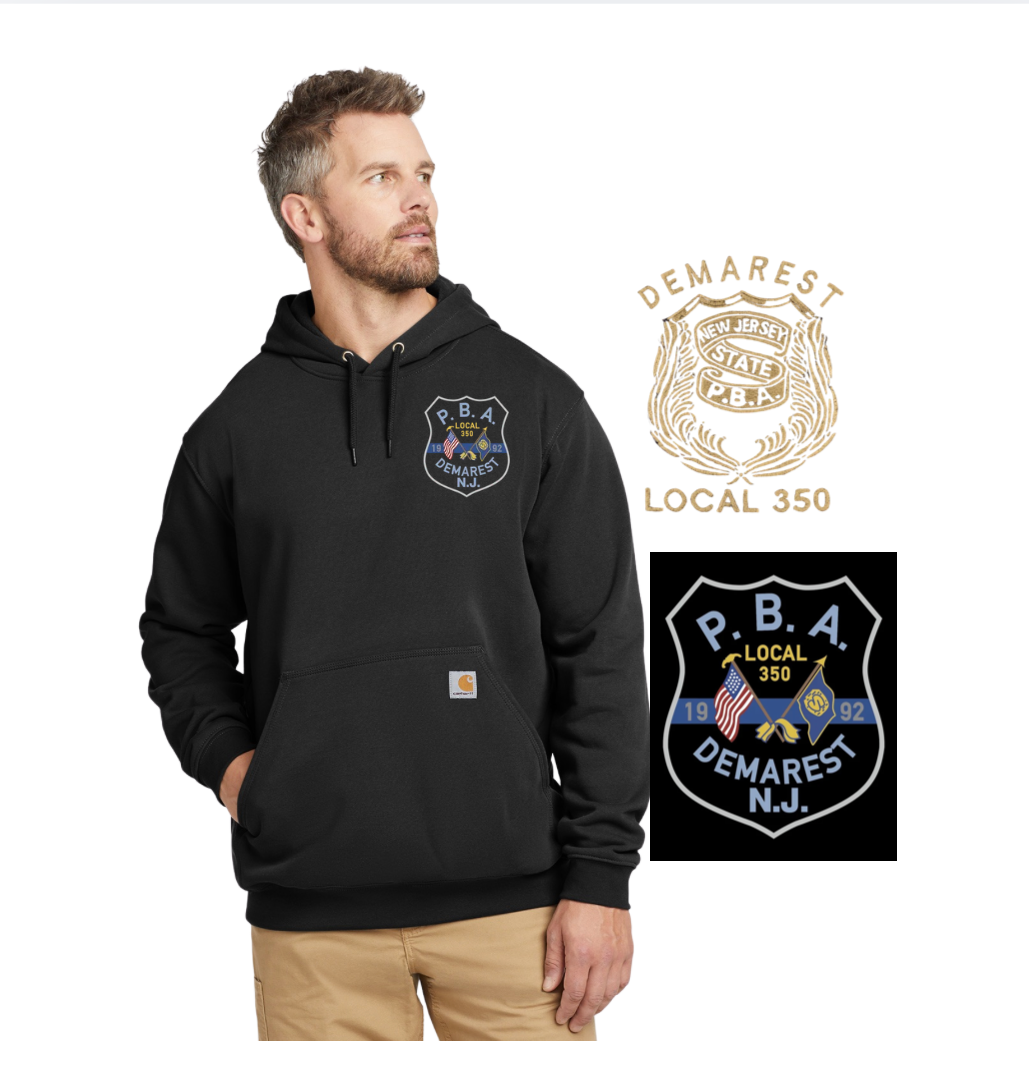 DEMAREST PBA Carhartt EMBROIDERED black hoodie