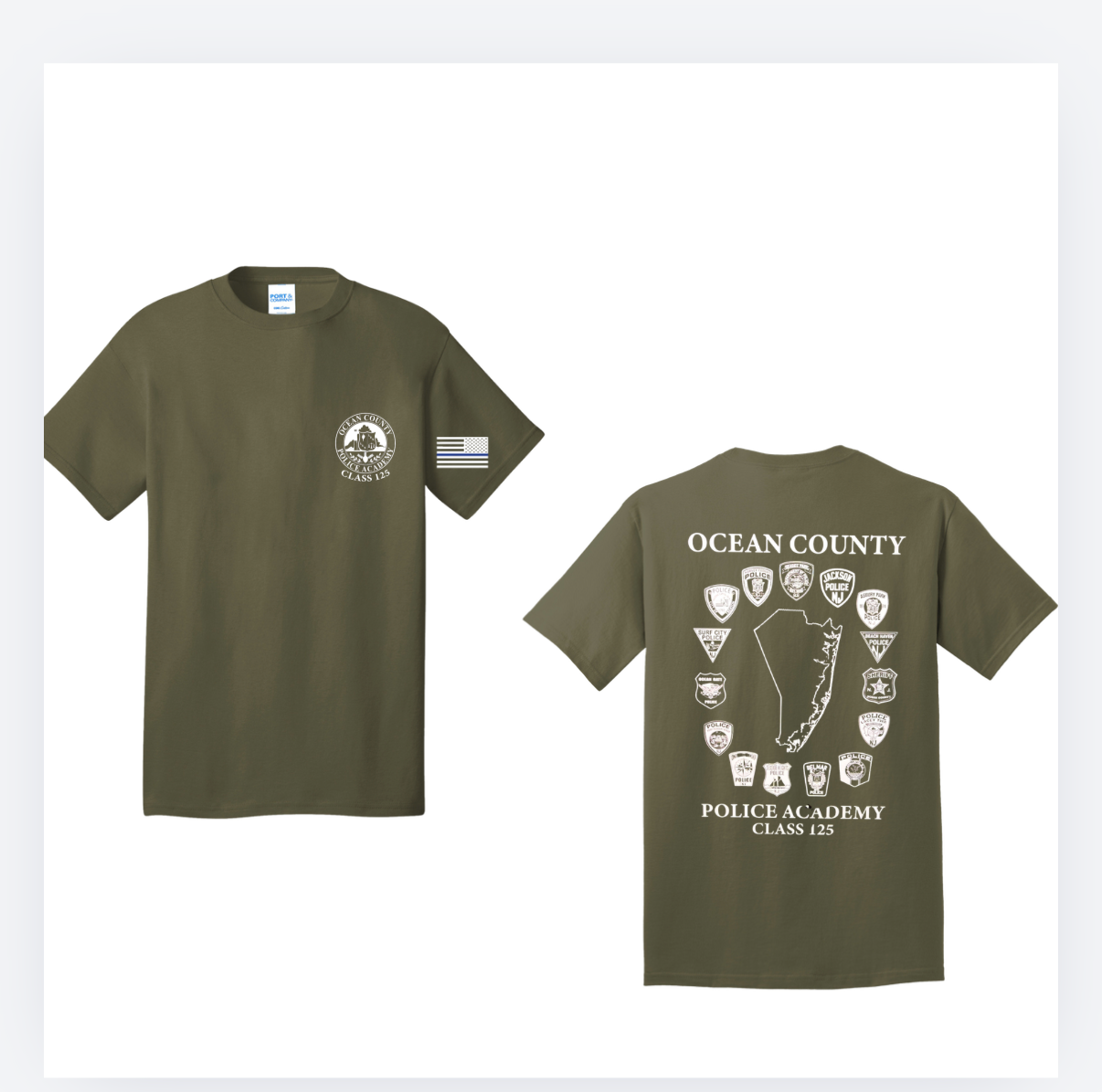OCEAN ACADEMY long sleeve tri blend tee OD GREEN
