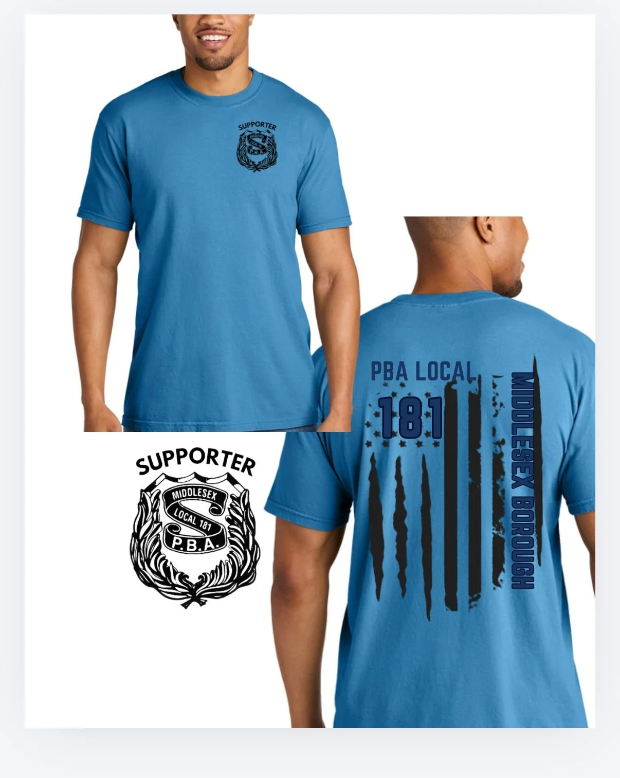 Middlesex PBA flag TEE blue