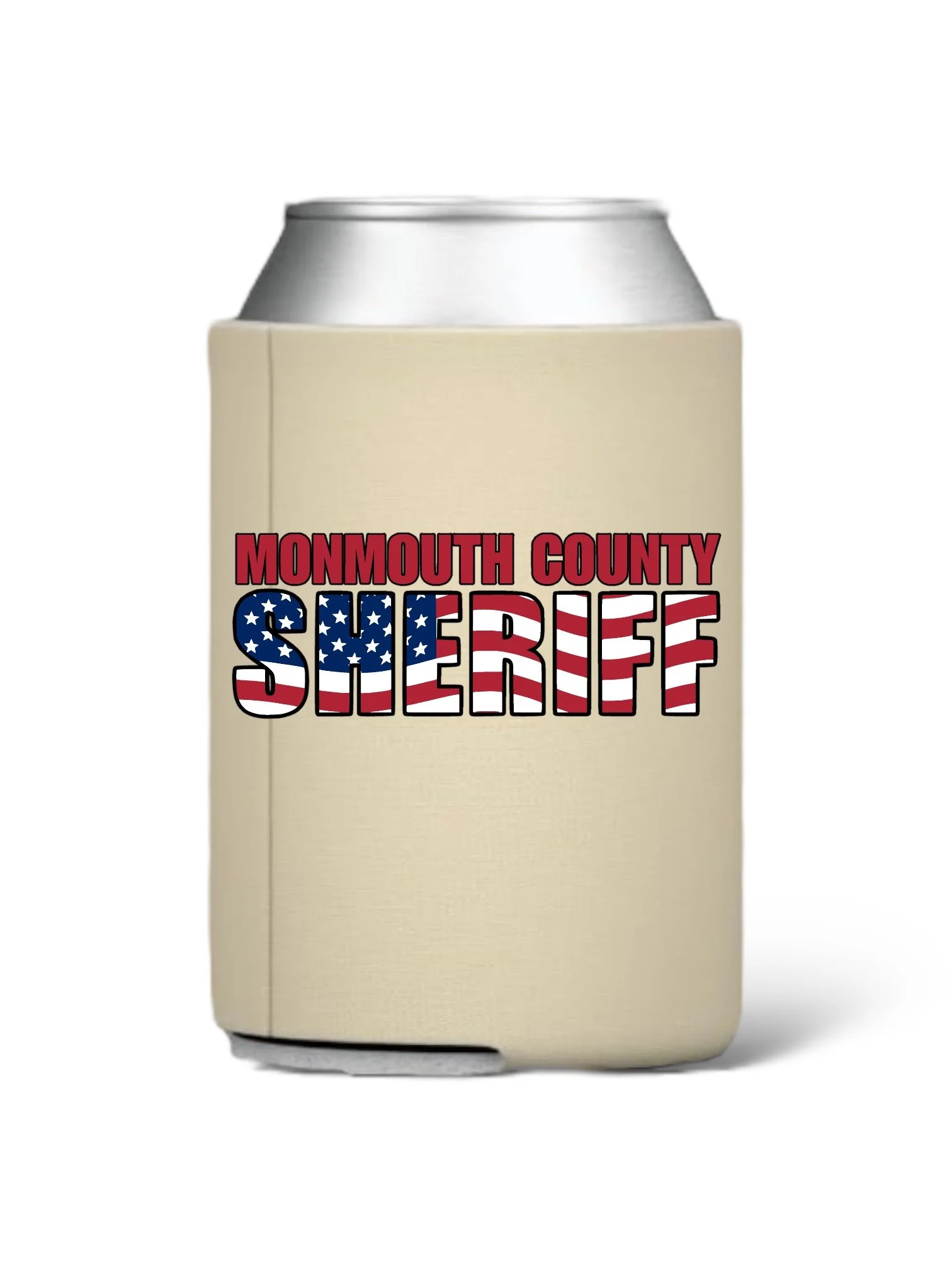 MONMOUTH SHERIFFS PBA - STANDARD CAN KOOZIE (RED WHITE BLUE)