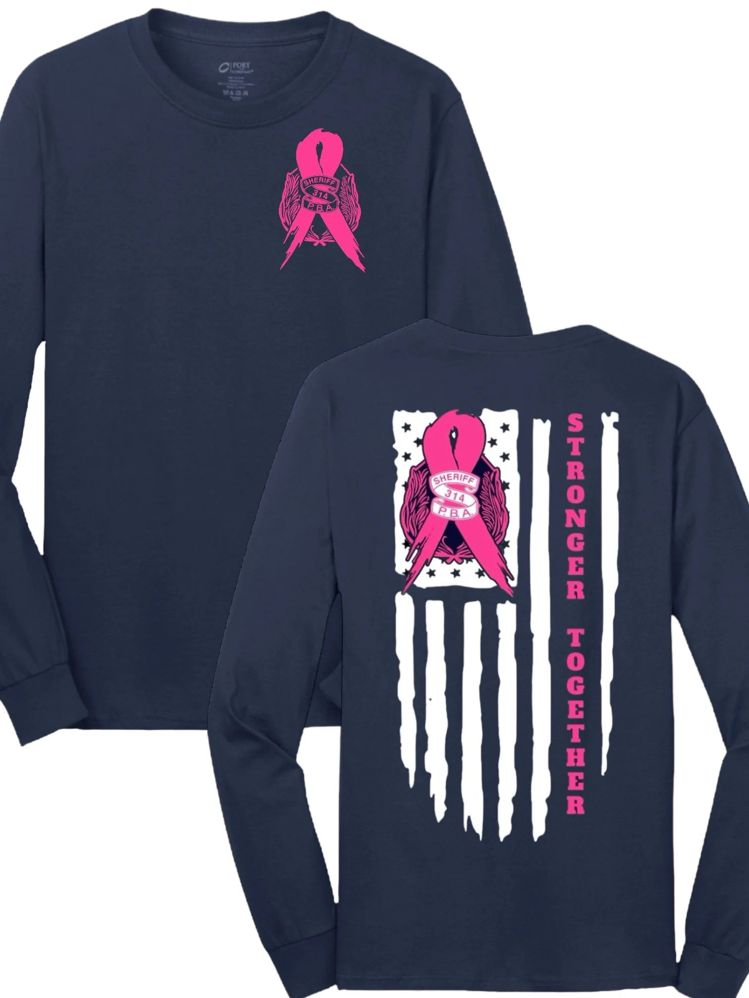 MONMOUTH SHERIFFS PBA - LONG SLEEVE, NAVY (BREAST CANCER)