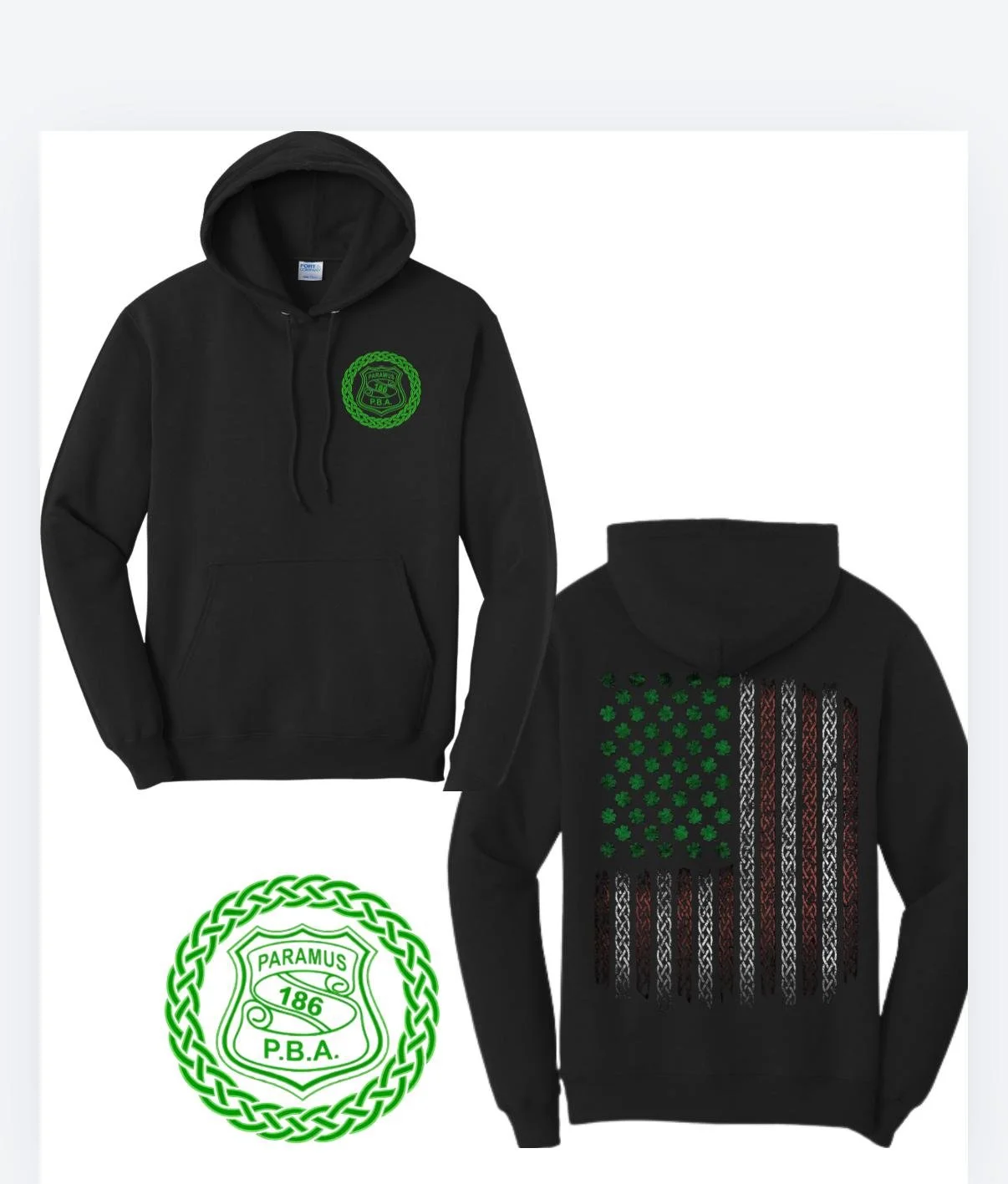 Paramus PBA - St. Patrick's Day PBA Shield : Hoodie (BLACK)