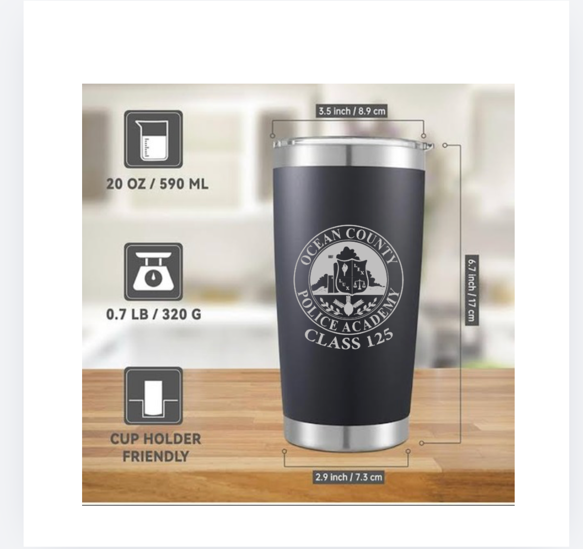 OCEAN ACADEMY tumbler black