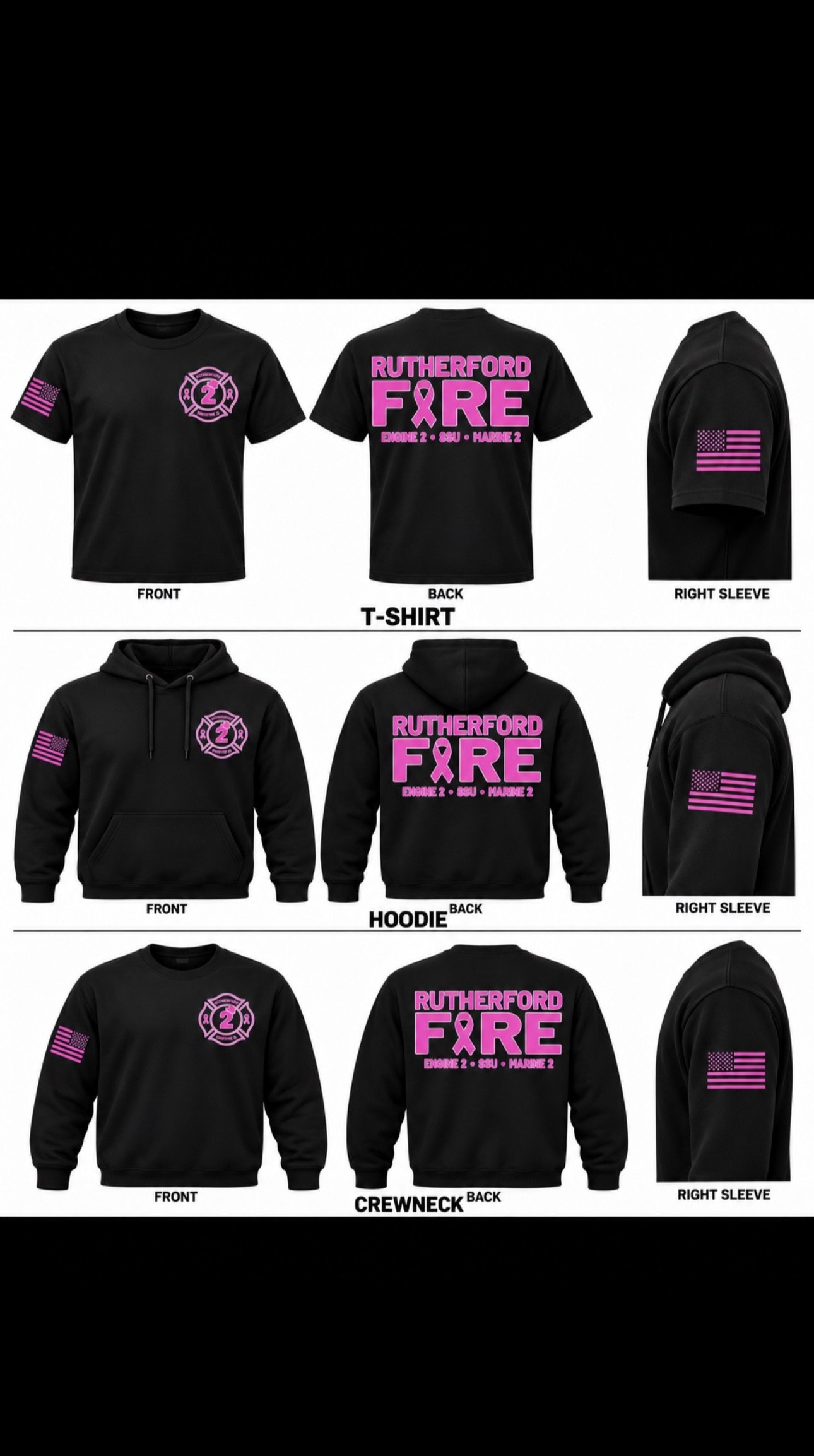 RUTHERFORD FD breast cancer awareness apparel