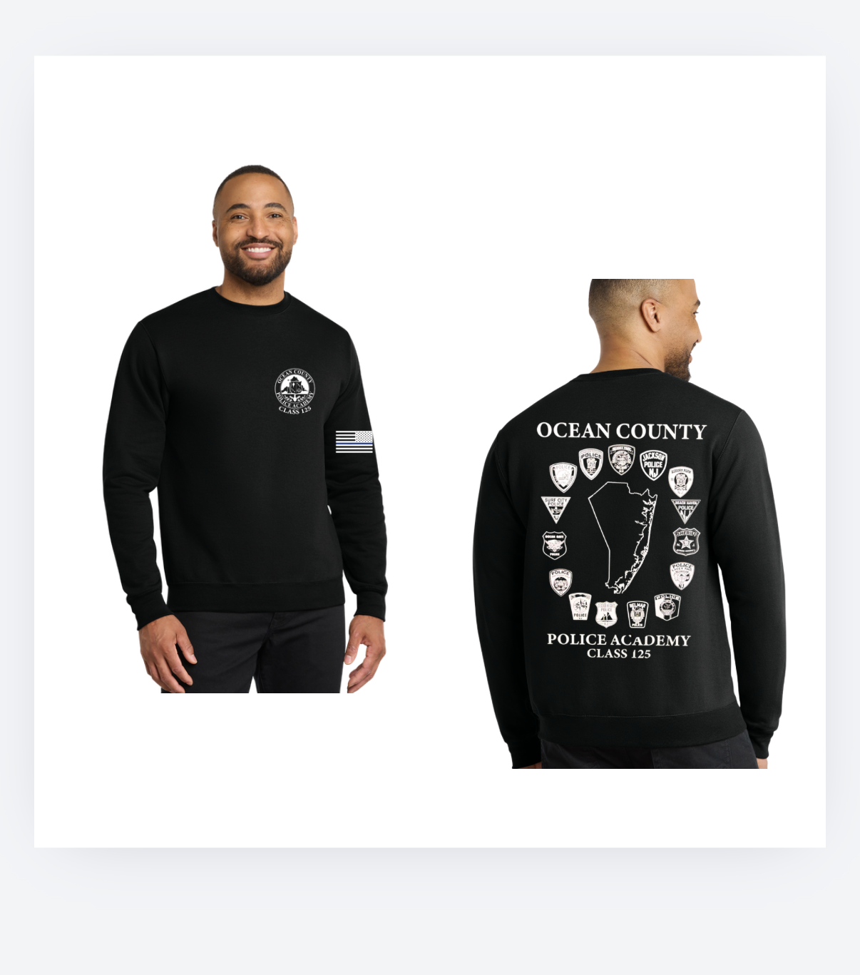 OCEAN ACADEMY cotton crew neck BLACK