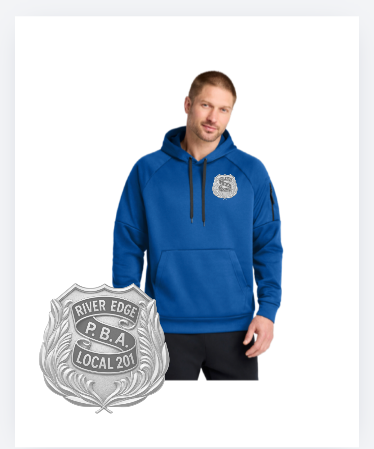 RIVER EDGE PBA EMBROIDERED blue Nike performance hoodie