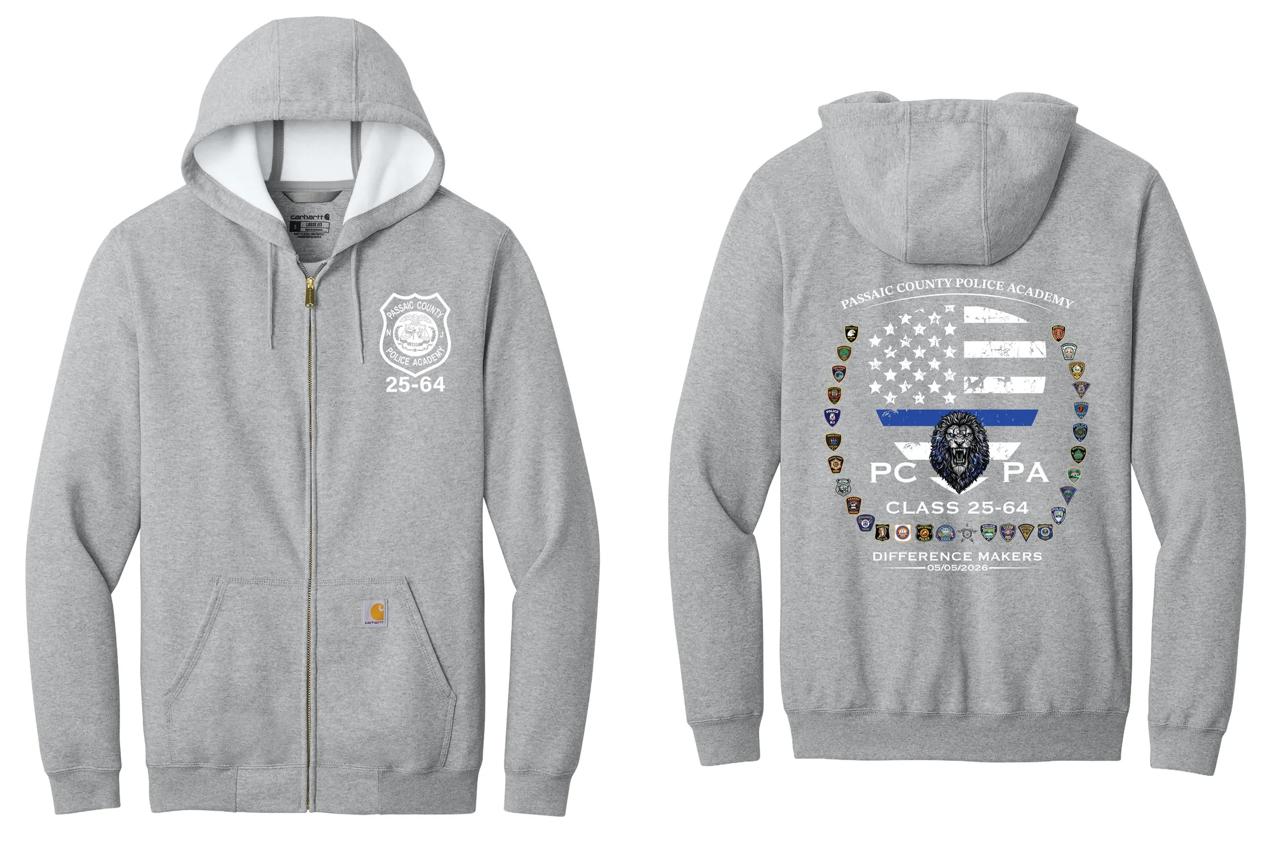 PCPA : Full Zip Carhartt Hoodie (GRAY)