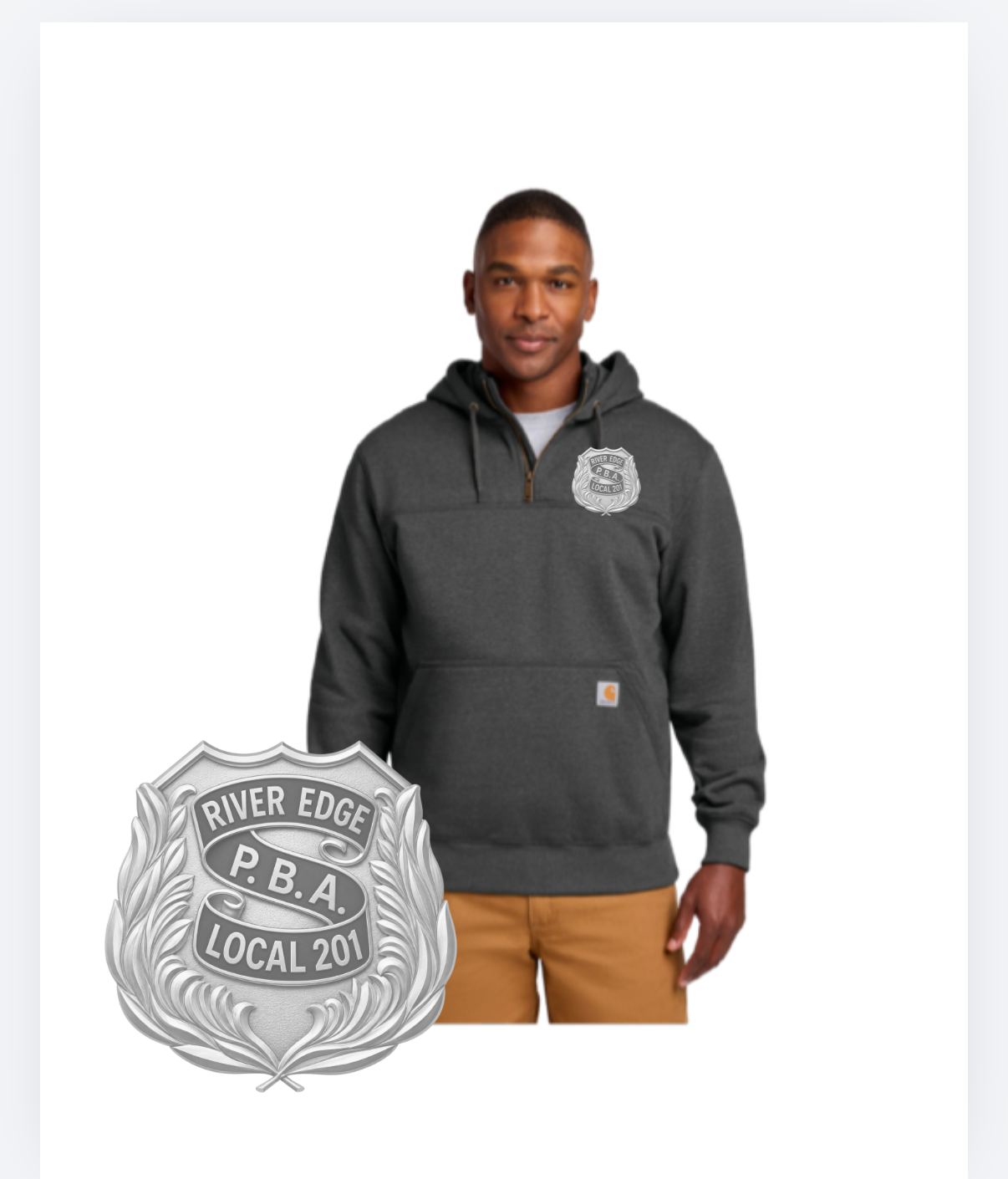 RIVER EDGE PBA Carhartt® Rain Defender® Paxton Heavyweight Hooded Zip Mock (grey)