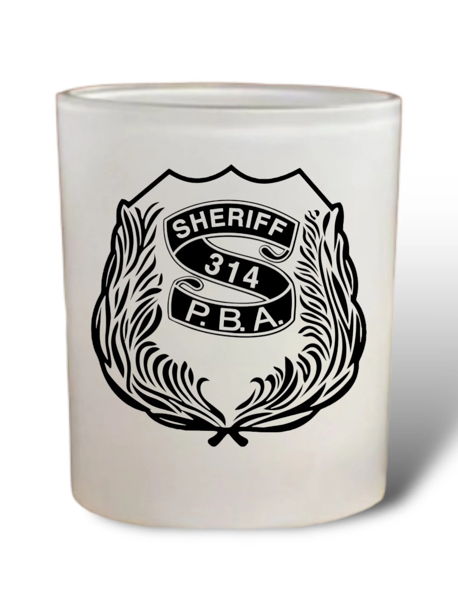 MONMOUTH SHERIFFS PBA - FROSTED ROCKS GLASS