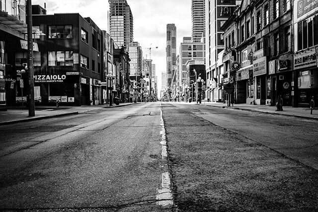 A deserted Yonge Street, looking south at Bloor Street, in downtown Toronto during the Covid-19 pandemic.
.
.
#covid19 #toronto #photojournalism #documentaryphotography #documentary #blackandwhitephotography
