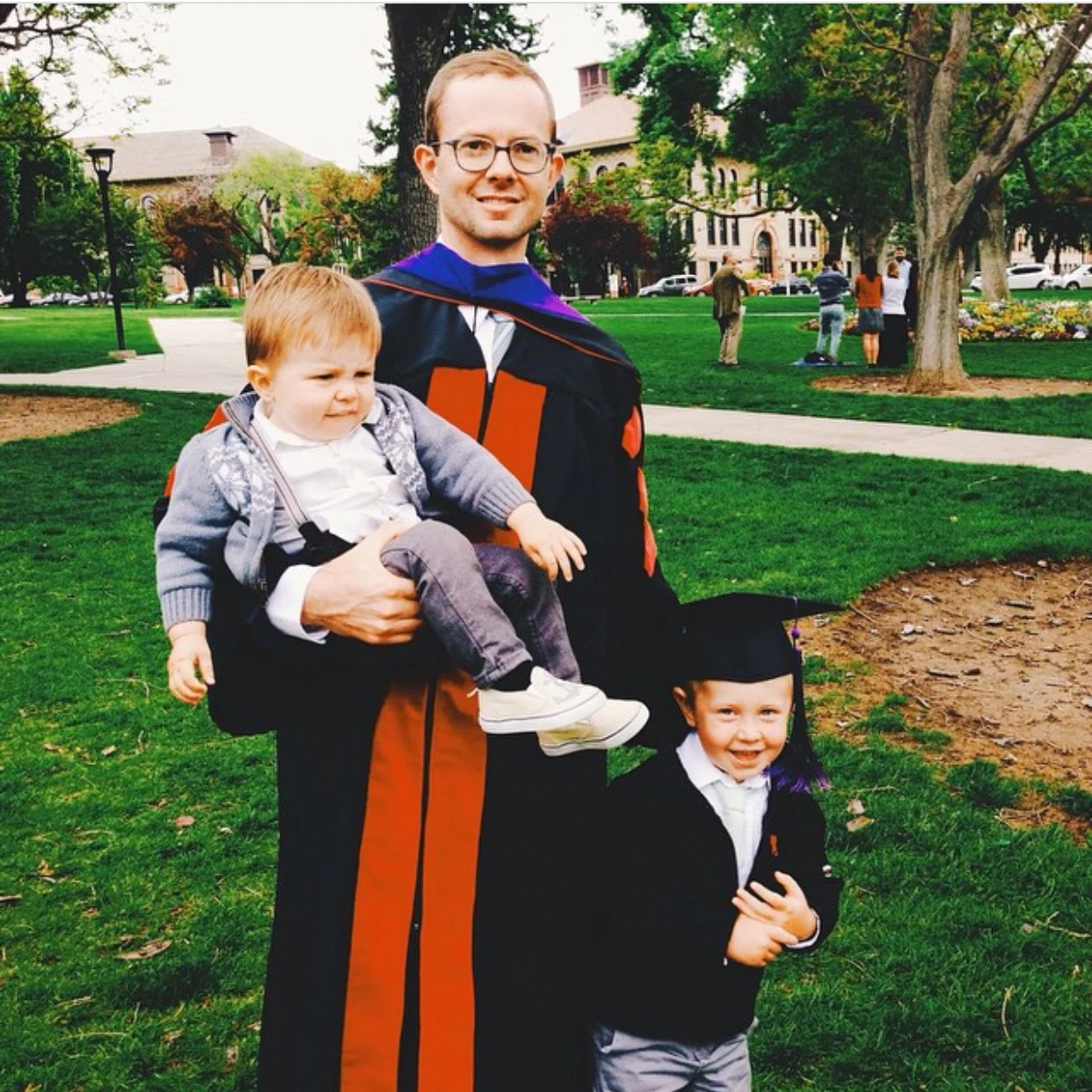 An oldie...leading by example. Returning to school with a family while I stayed home with babies was not easy! But Jeremiah worked hard and graduated with high honors. So proud of him.