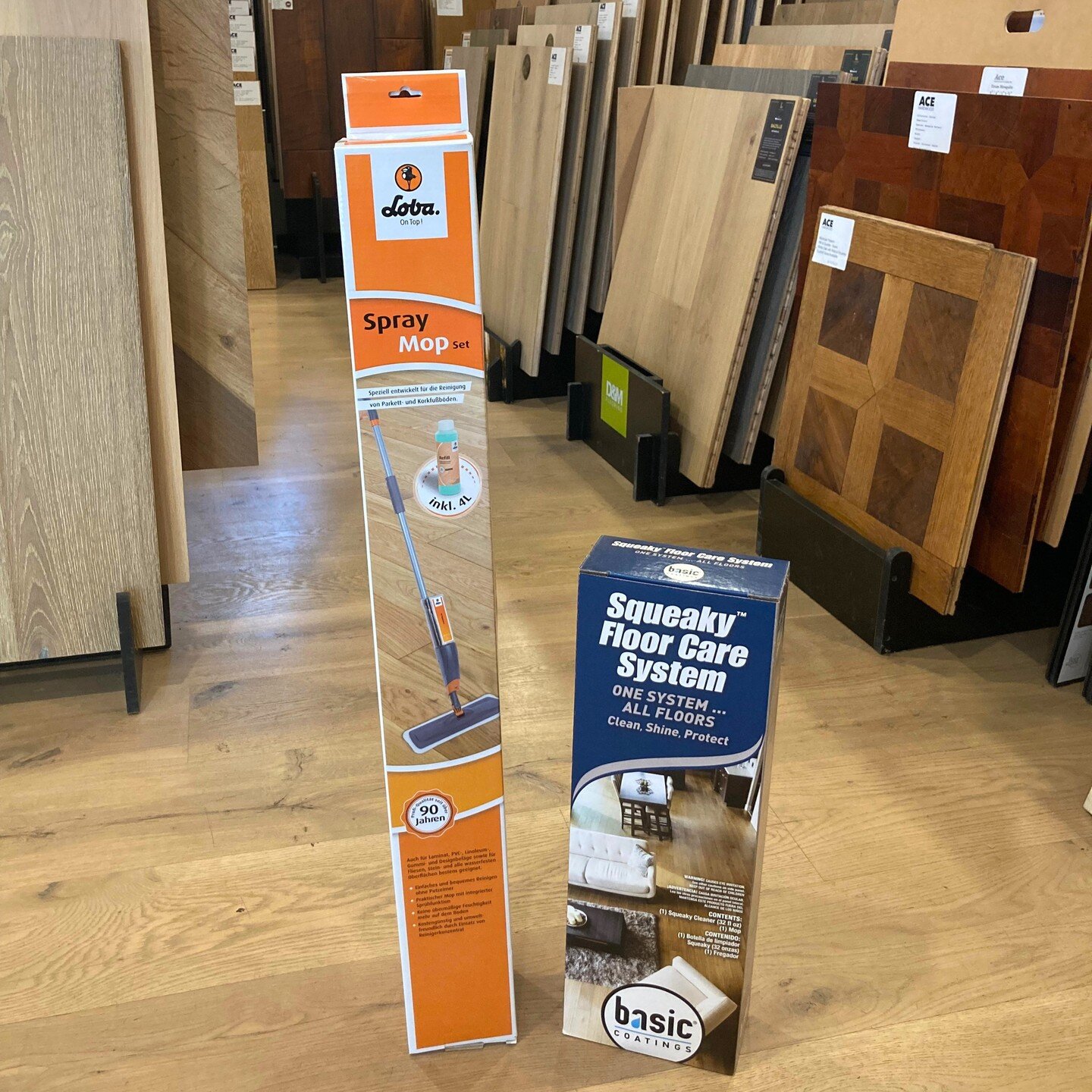 Not sure how to clean your floors? Let us help! Come by our office to pick up professionally formulated cleaning products. The Loba Spray Mop package comes with an easy-to-control maneuverable mop and a bottle of concentrated cleaning solution. The S