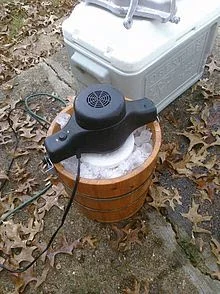 Today's ice-method churns have electric motors that save the labor of cranking by hand.