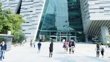 Chinese millennials, such as those pictured here in front of the Guangzhou Library, are driving the coffee-chain explosion in China.
