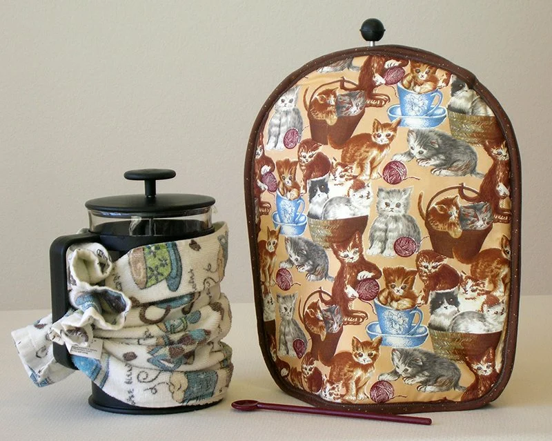 Koffee Kozee for French press -- Playful Cats
