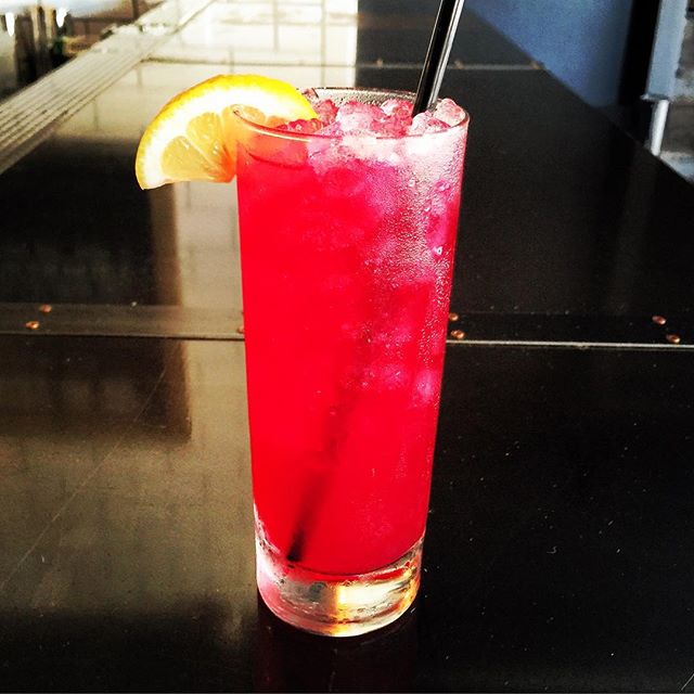 The cocktail of the day today is a blueberry lavender gin Rickey. Only $5 during Happy Hour!
