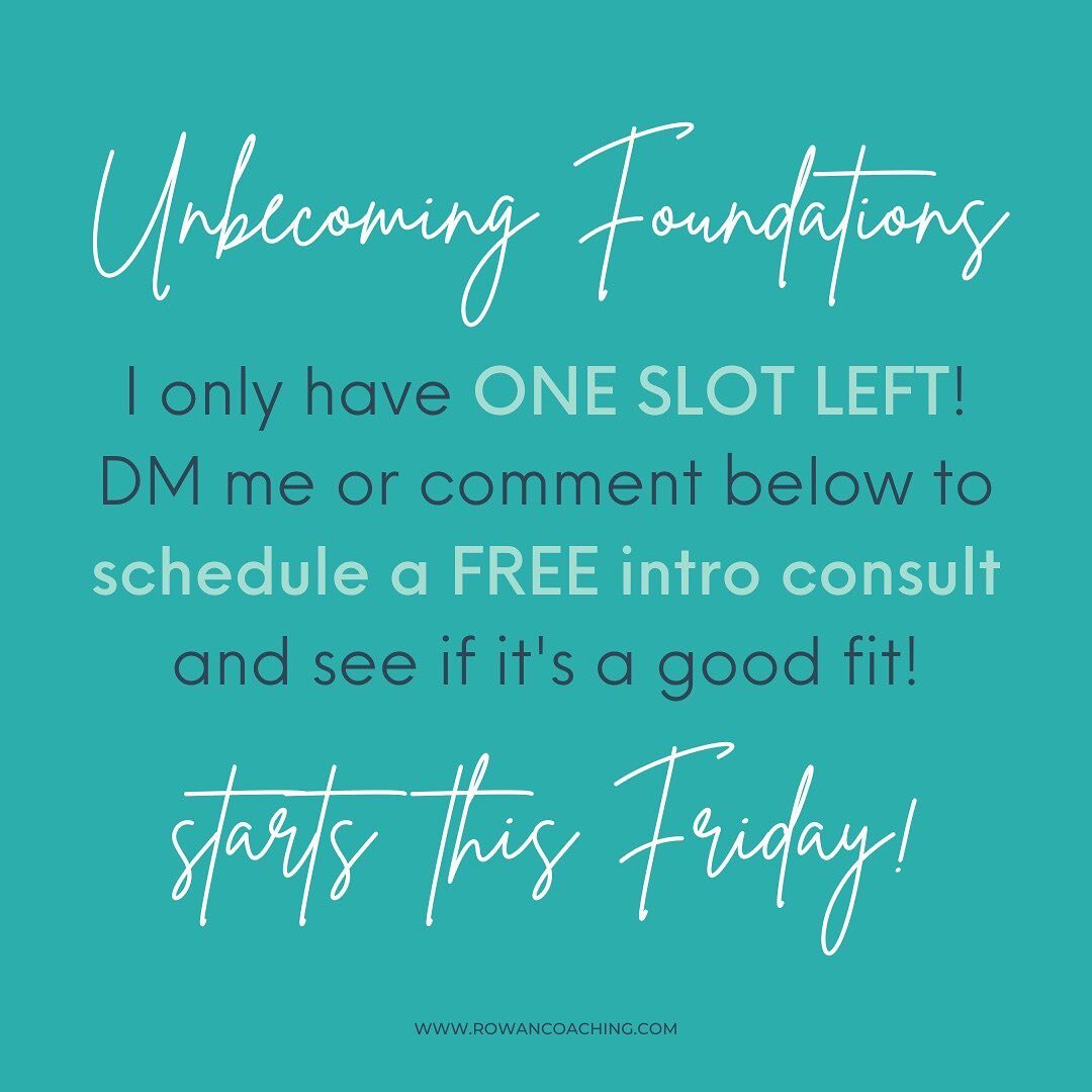 Unbecoming Foundations starts in less than THREE DAYS, and I have ✨ONE SLOT✨ left! 

🧠🦾 If you want to figure out how your brain actually works, when/why it&rsquo;s f***ing with you, and what to do about it - this program is for you.

🧐🌈🤩 If you