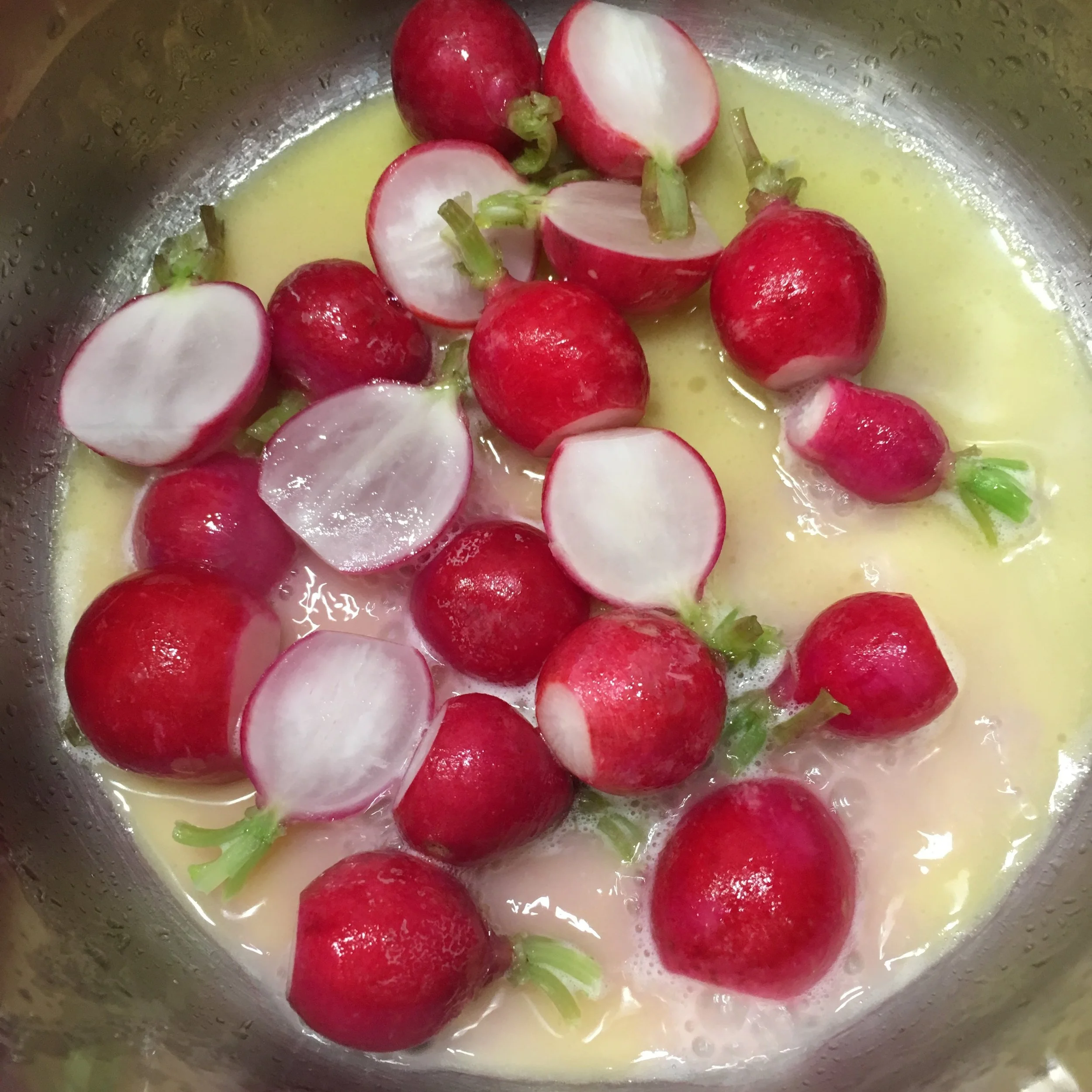 RADISHES POACHED IN BUTTER