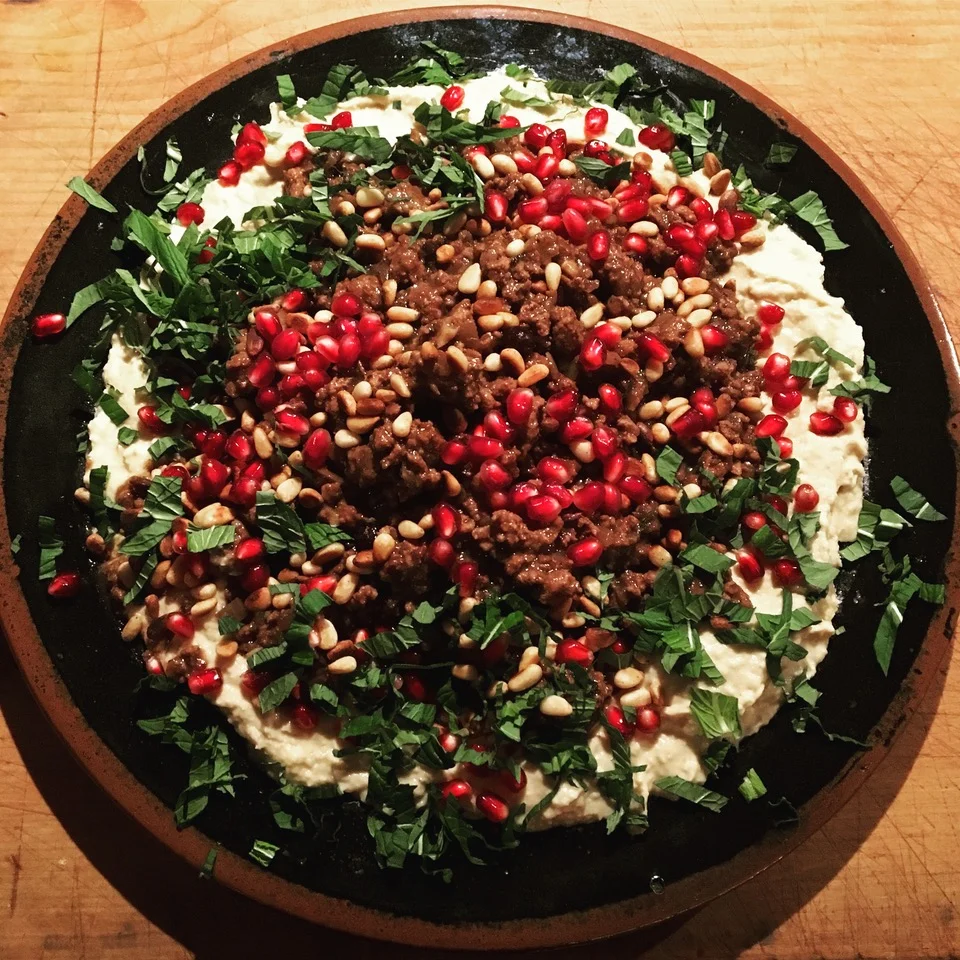 SPICY LAMB WITH HUMMUS