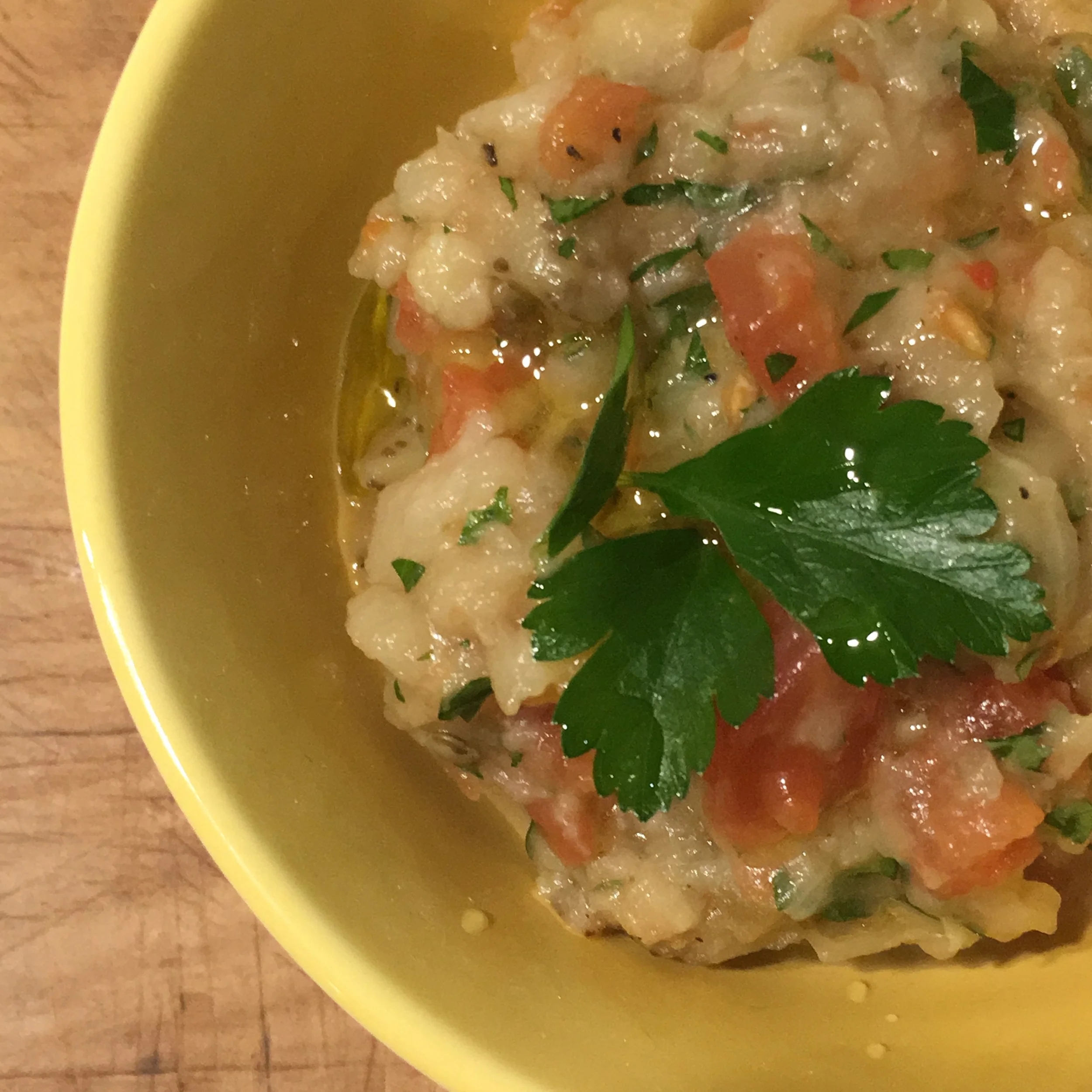 SMOKY EGGPLANT AND TOMATO SALAD