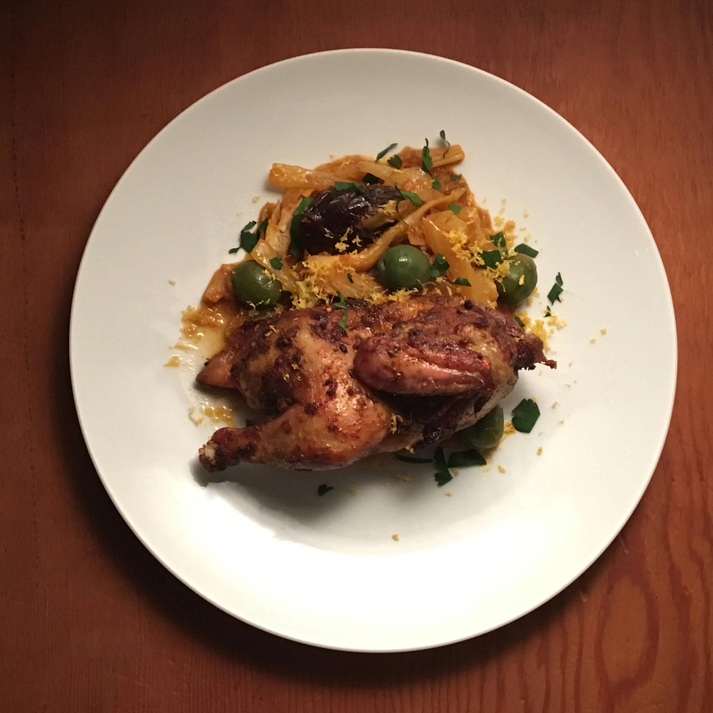 ROASTED SPATCHCOCK WITH BRAISED FENNEL