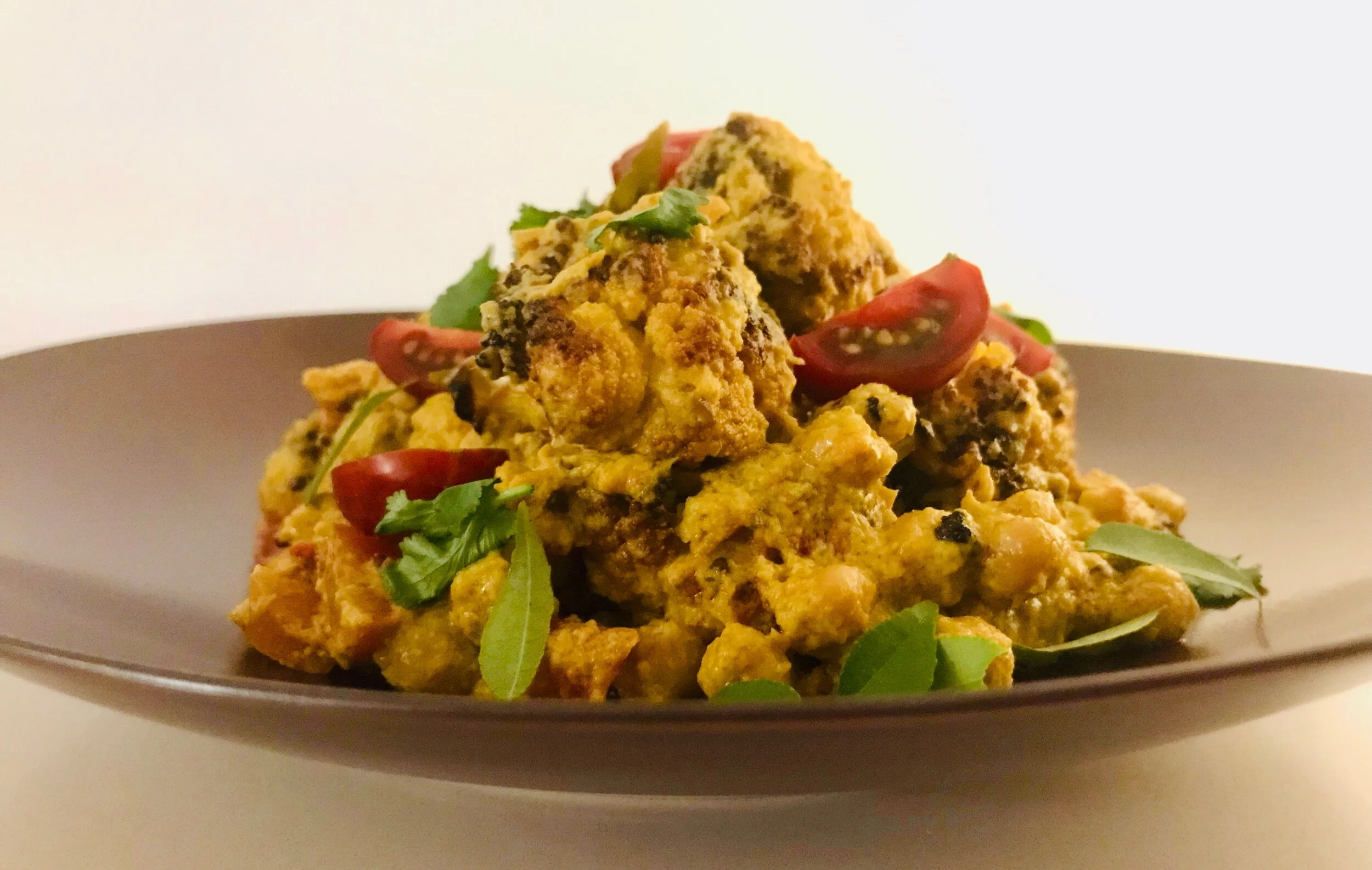 ROAST CAULIFLOWER AND CHICK PEA CURRY