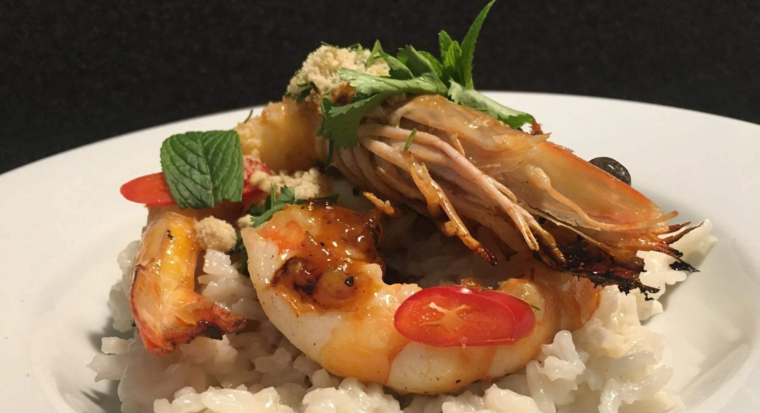 SWEET CHILLI PRAWNS WITH COCONUT RICE