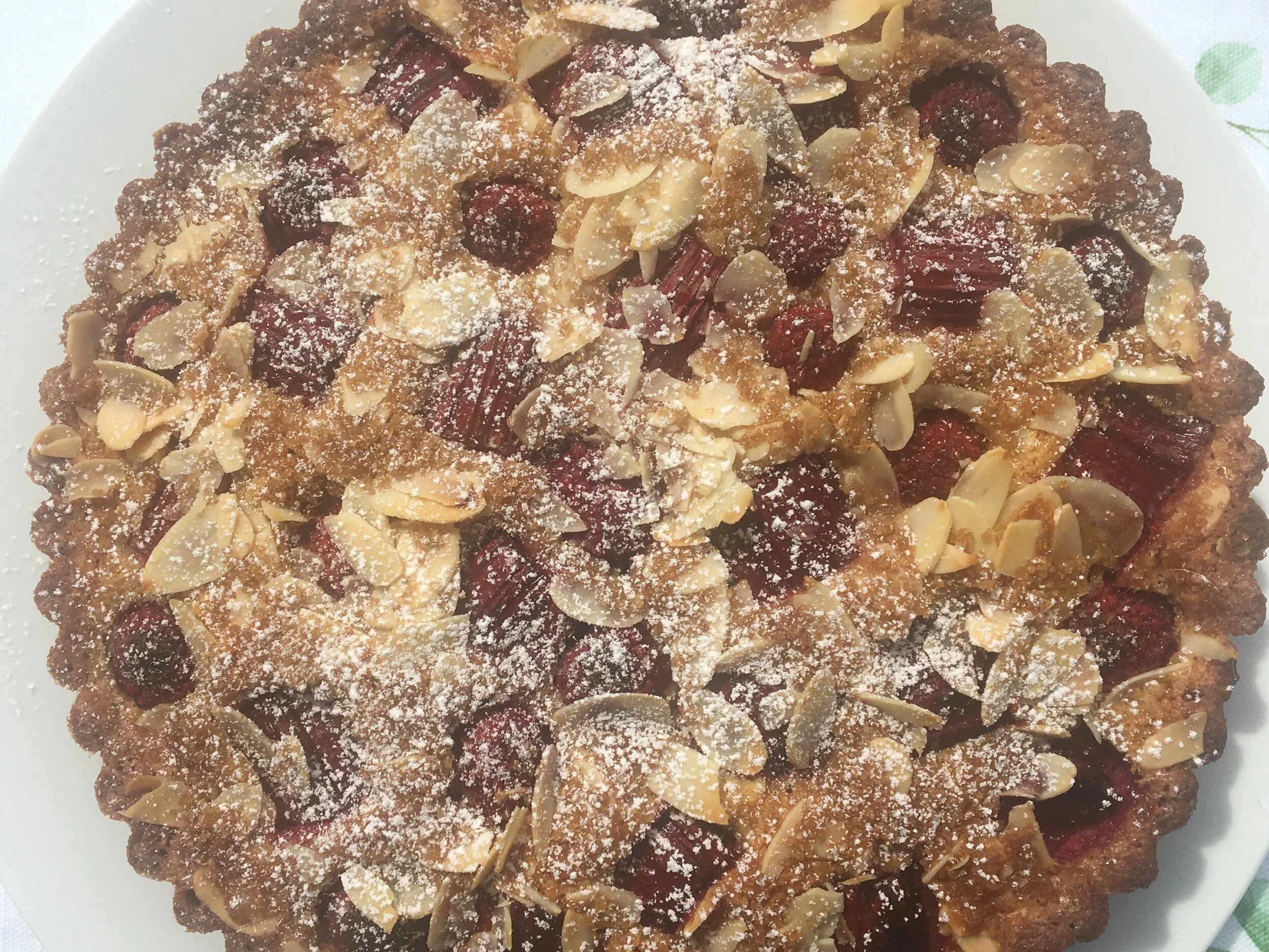RHUBARB AND RASPBERRY CRUSTLESS TART