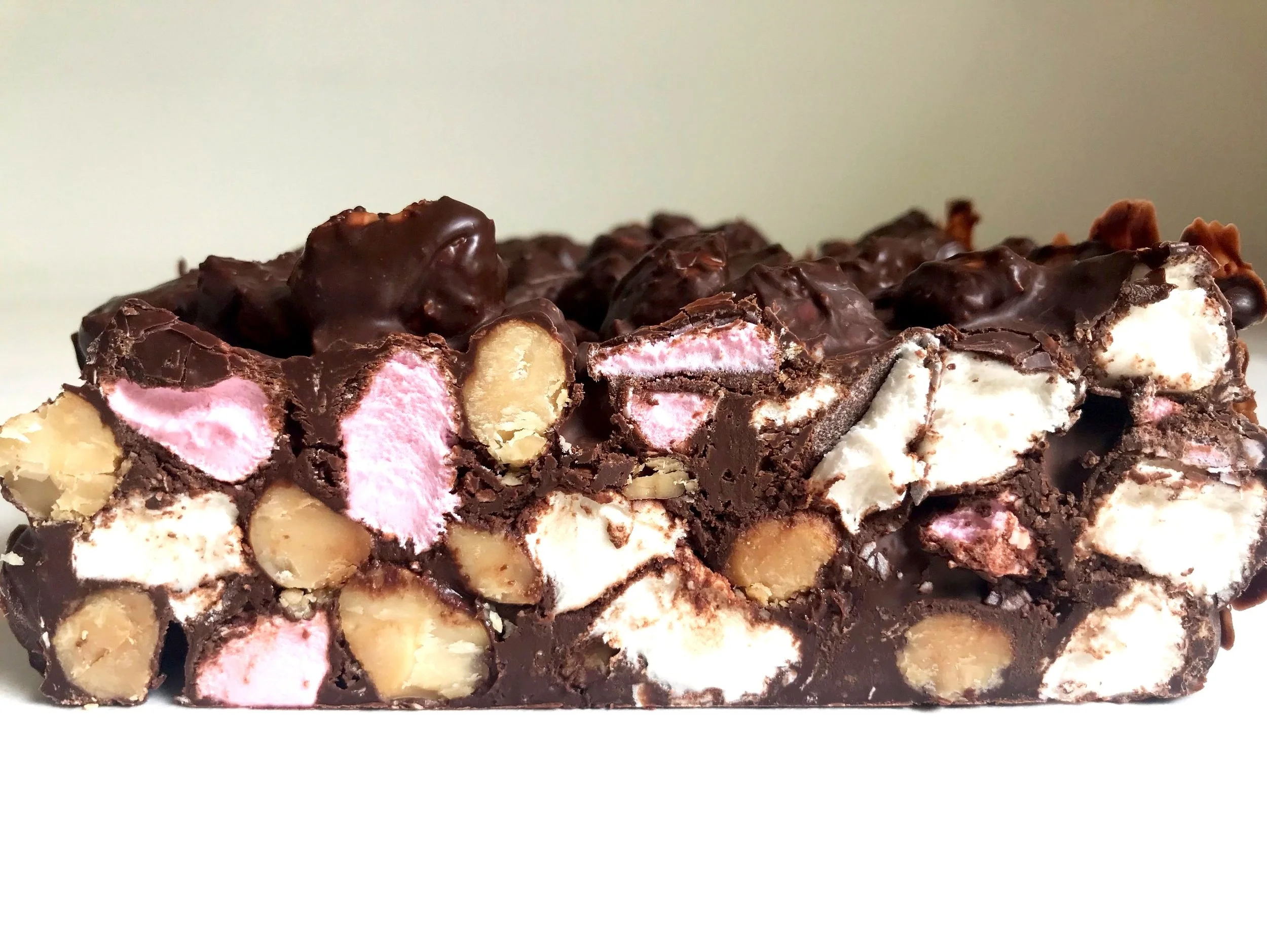ROCKY ROAD WITH CANDIED MACADAMIA NUTS