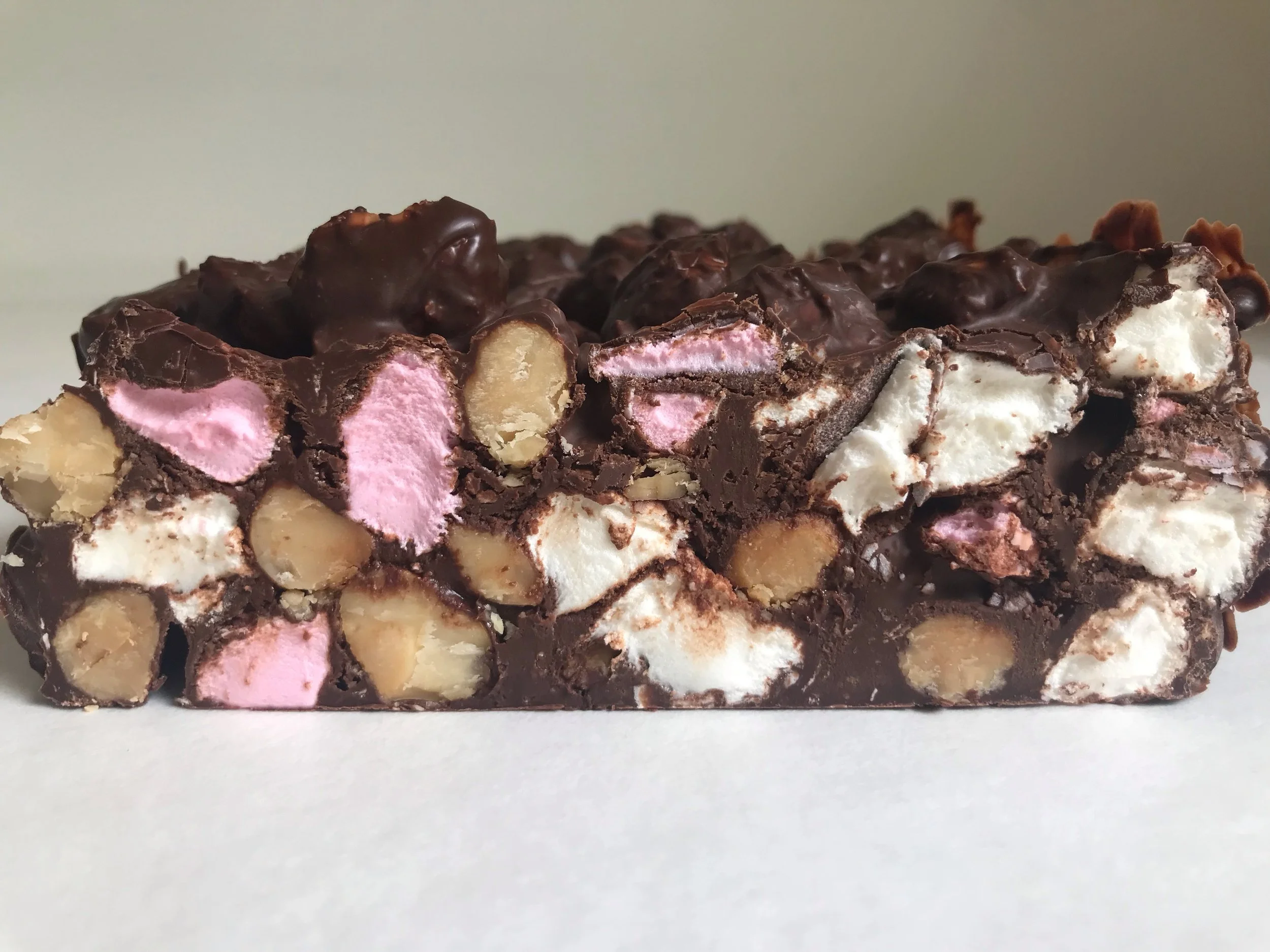 ROCKY ROAD WITH CANDIED MACADAMIA NUTS