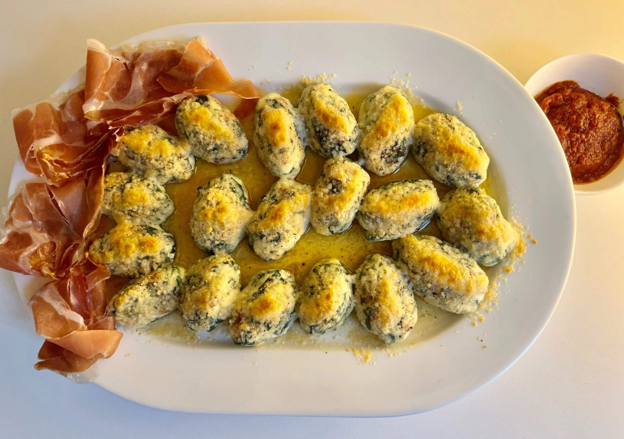 SPINACH, PROSCIUTTO AND RICOTTA GNOCCHI