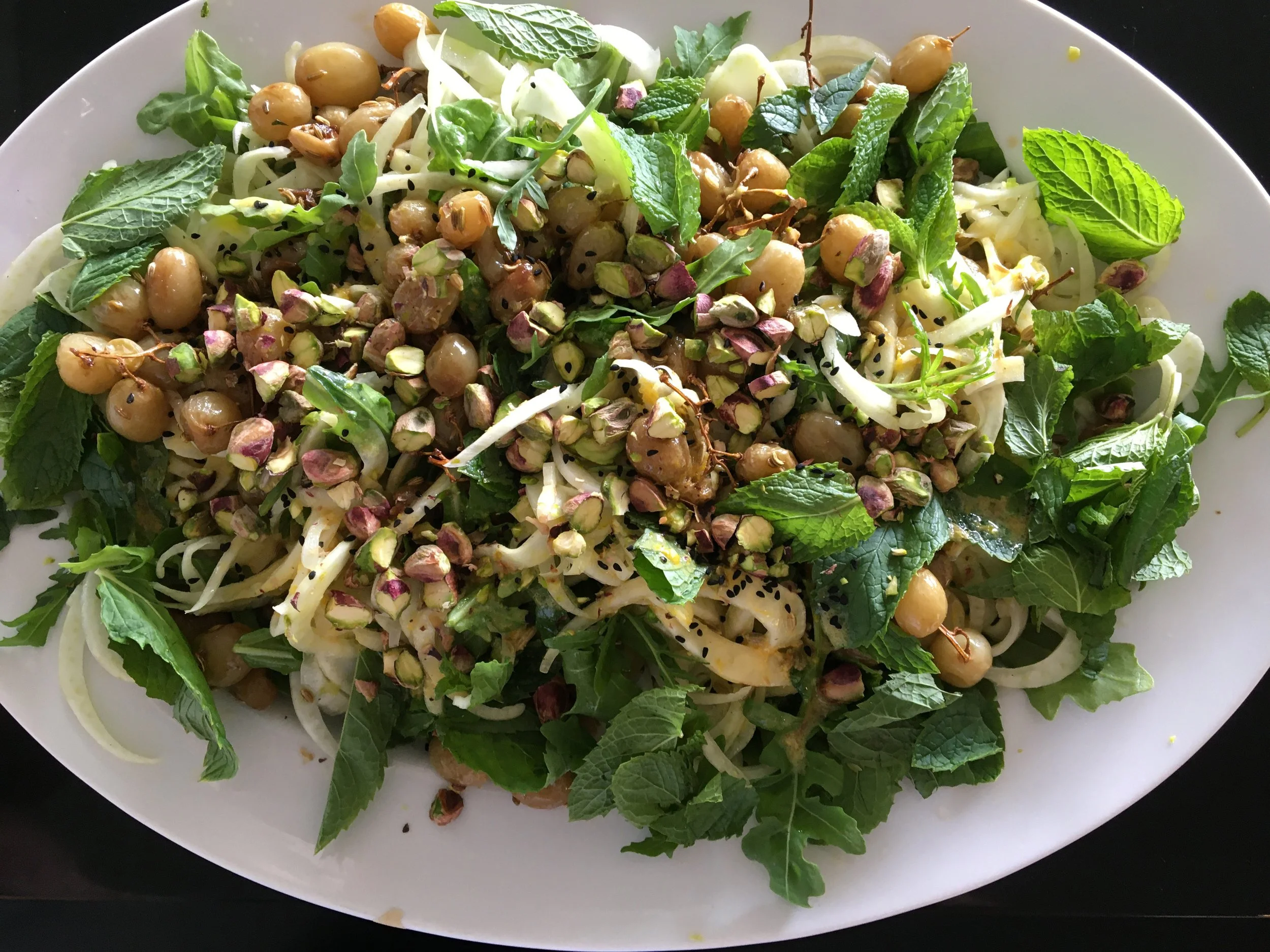 FENNEL SALAD WITH GRAPES AND PISTACHIOS