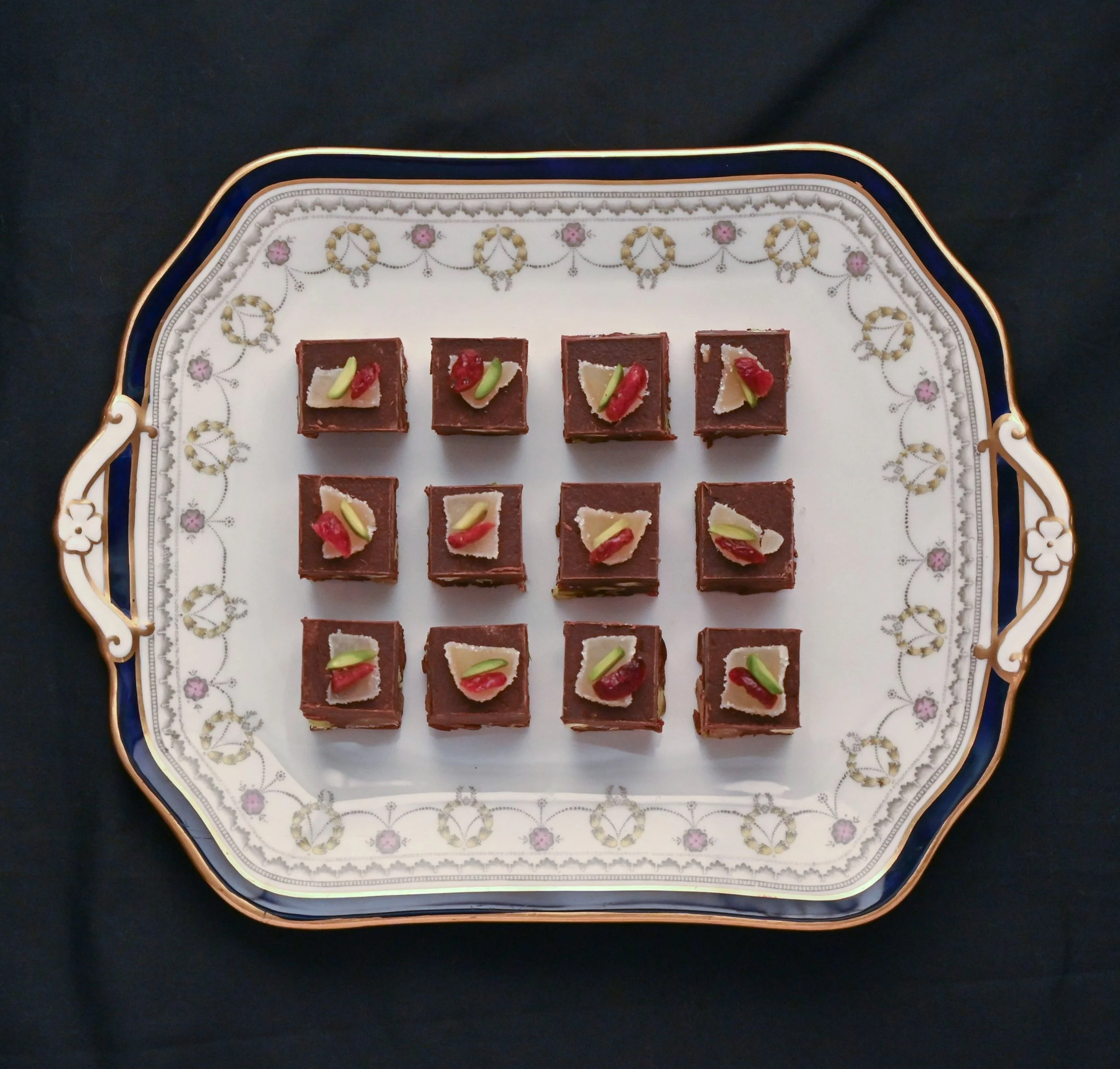 GINGER, CRANBERRY AND PISTACHIO CHOCOLATES