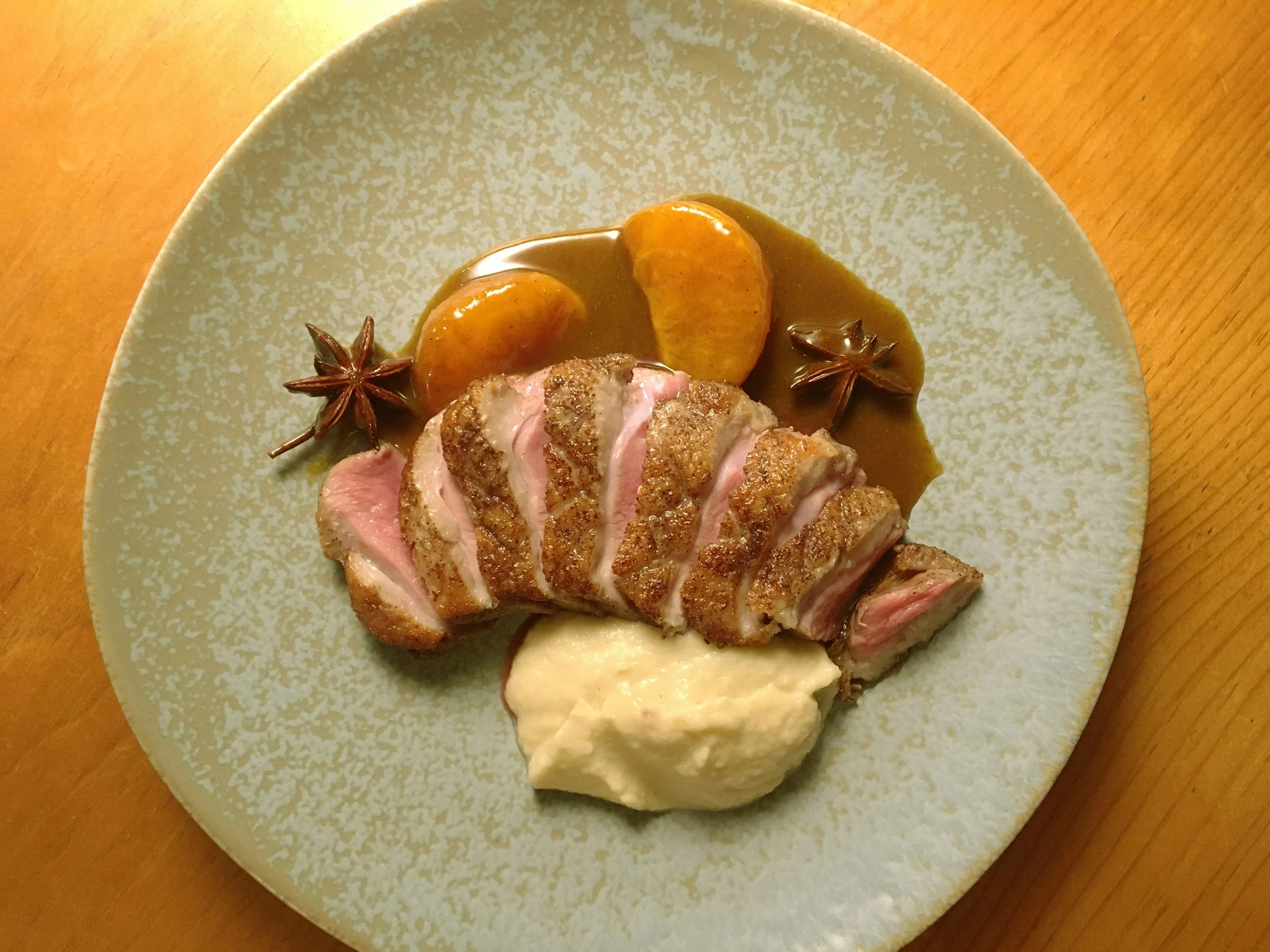 DUCK BREASTS WITH CHINESE FIVE-SPICE AND MANDARIN