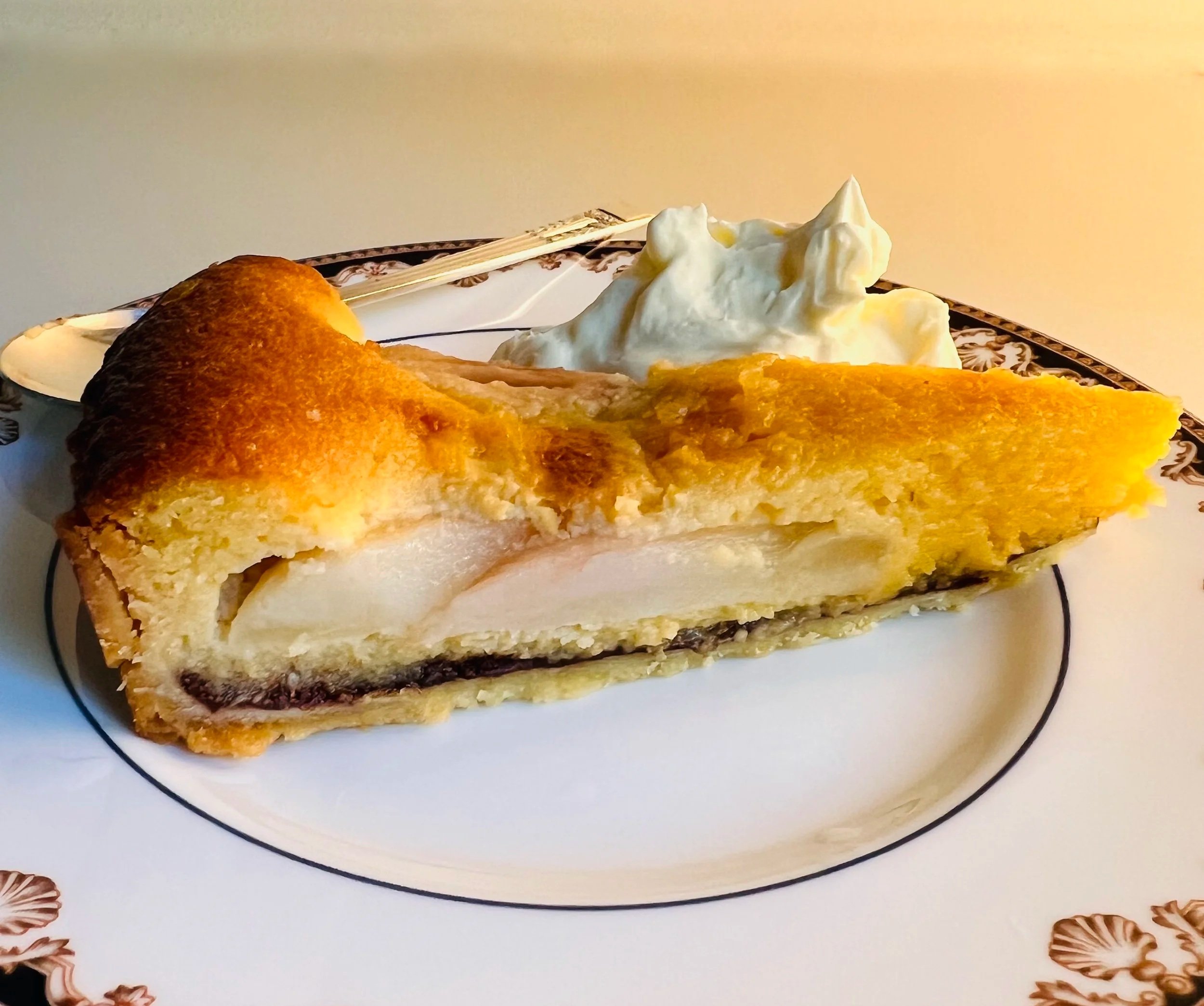 CHOCOLATE, PEAR, ALMOND TART