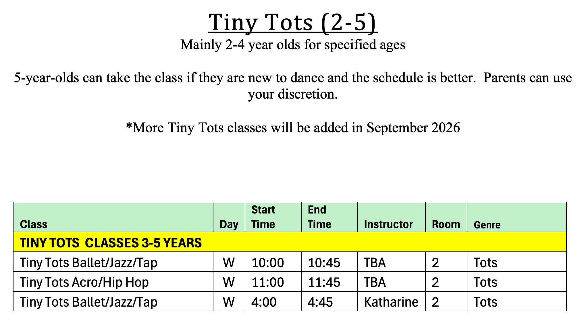 Tiny Tots