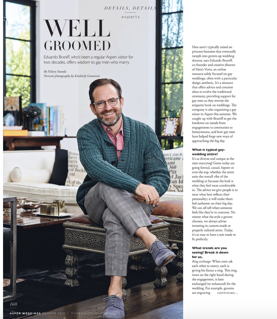 MEN'S VOWS EDITOR-IN-CHIEF INTERVIEW FEATURE WITH MODERN LUXURY MAGAZINE!!