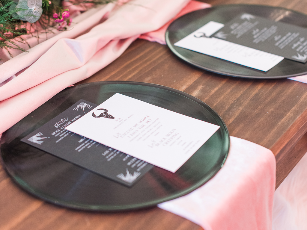 New Mexico Southwest Black and White Menu on Record Til Death Do Us Part Wedding.png