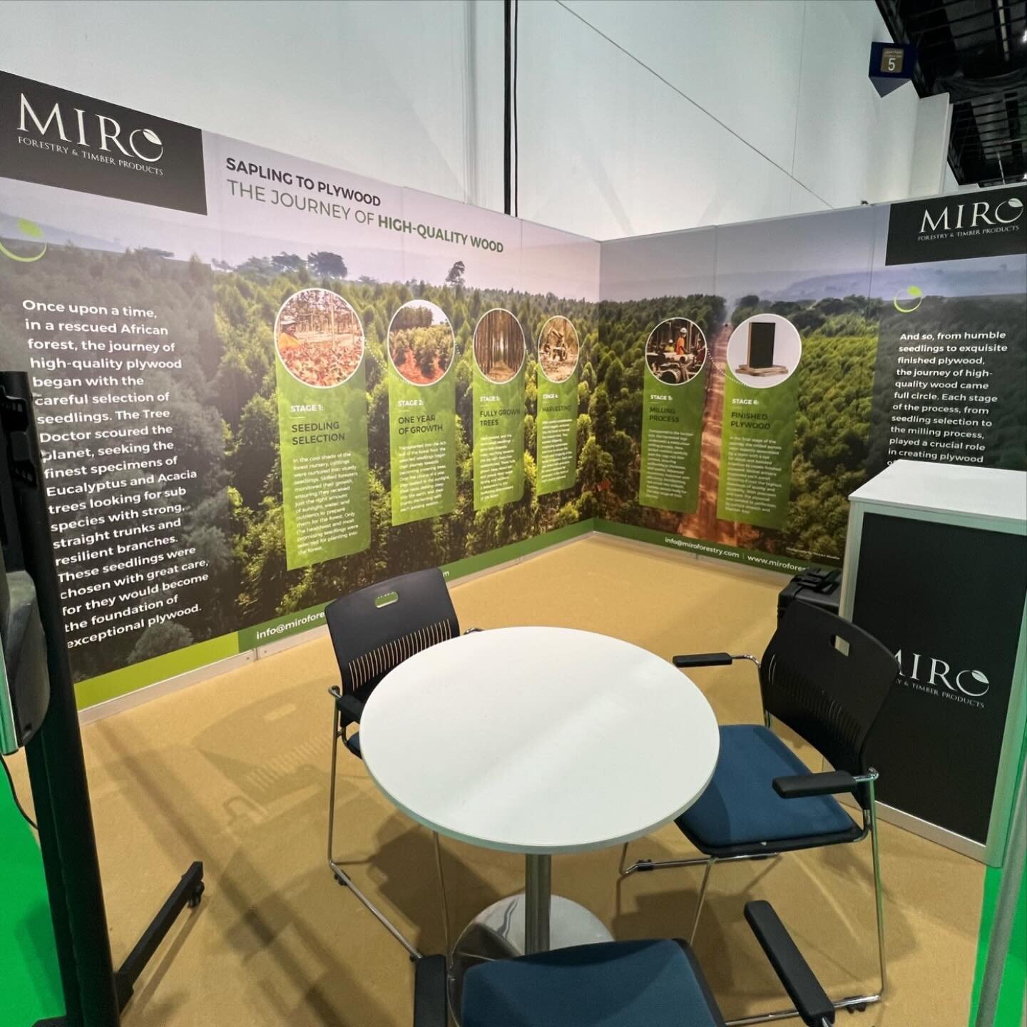 One of our UK based clients Miro Forestry &amp; Timber Products, standing out at the @dxbwoodshow 💚