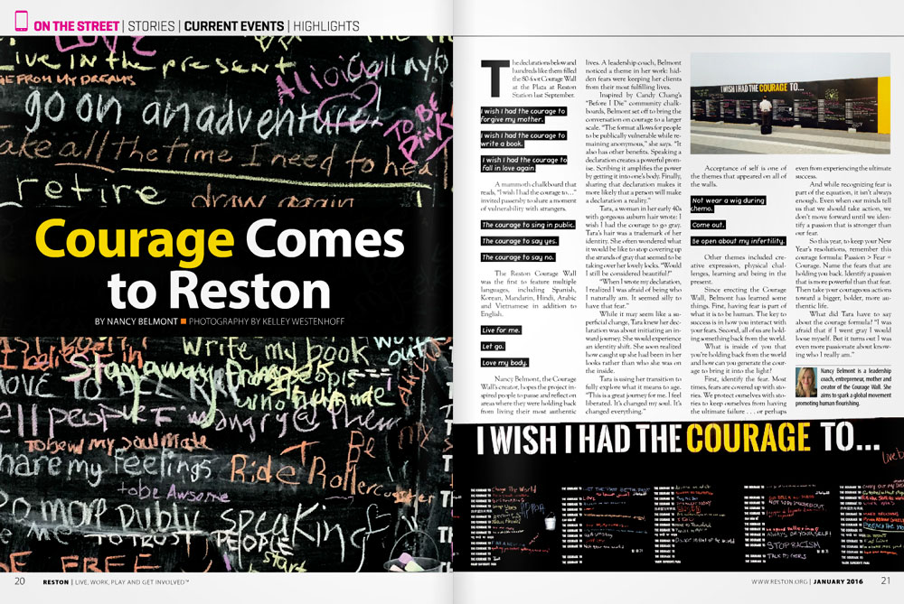 Courage Wall: Reston Magazine, January 2016