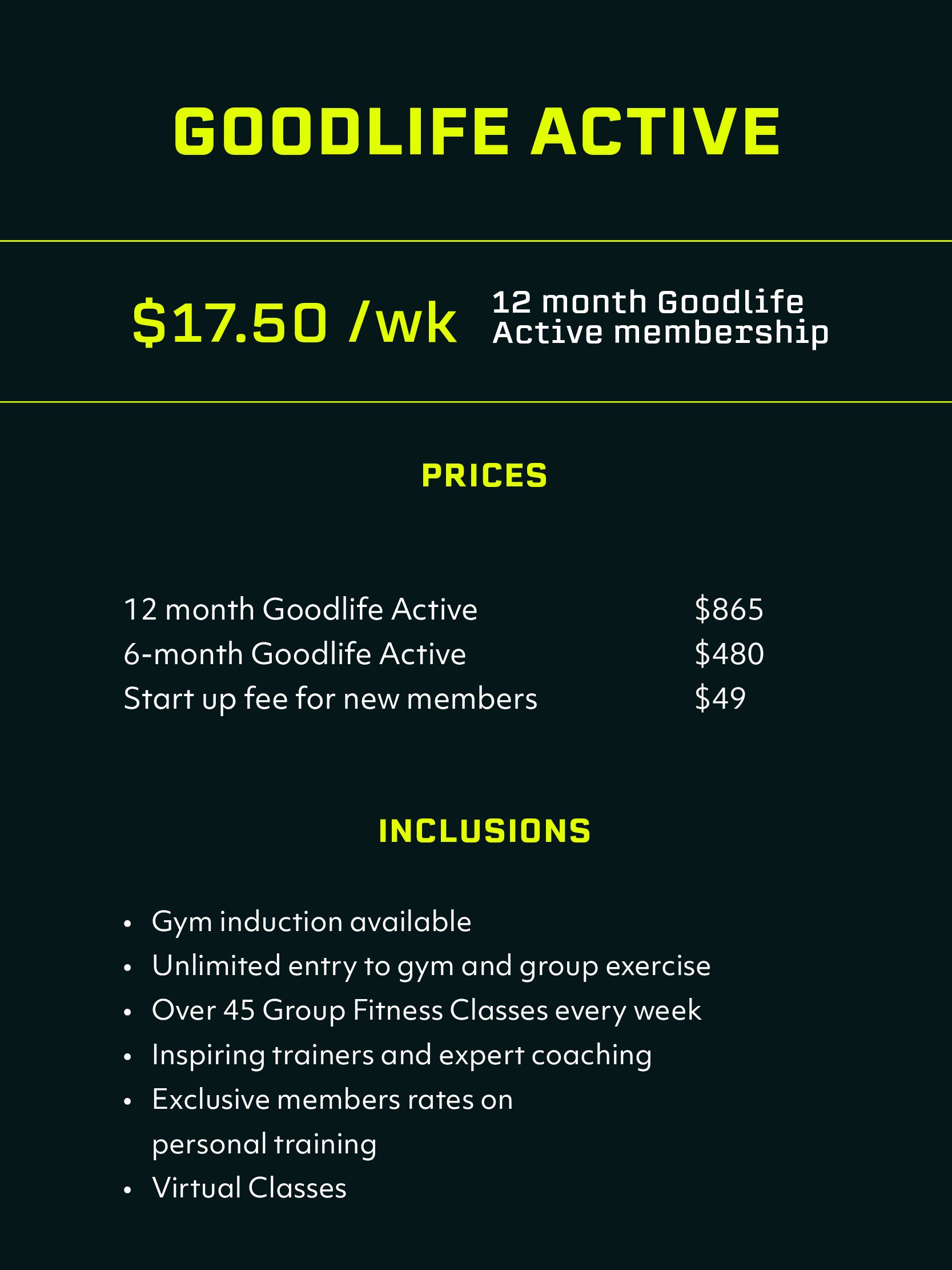 Memberships Goodlife