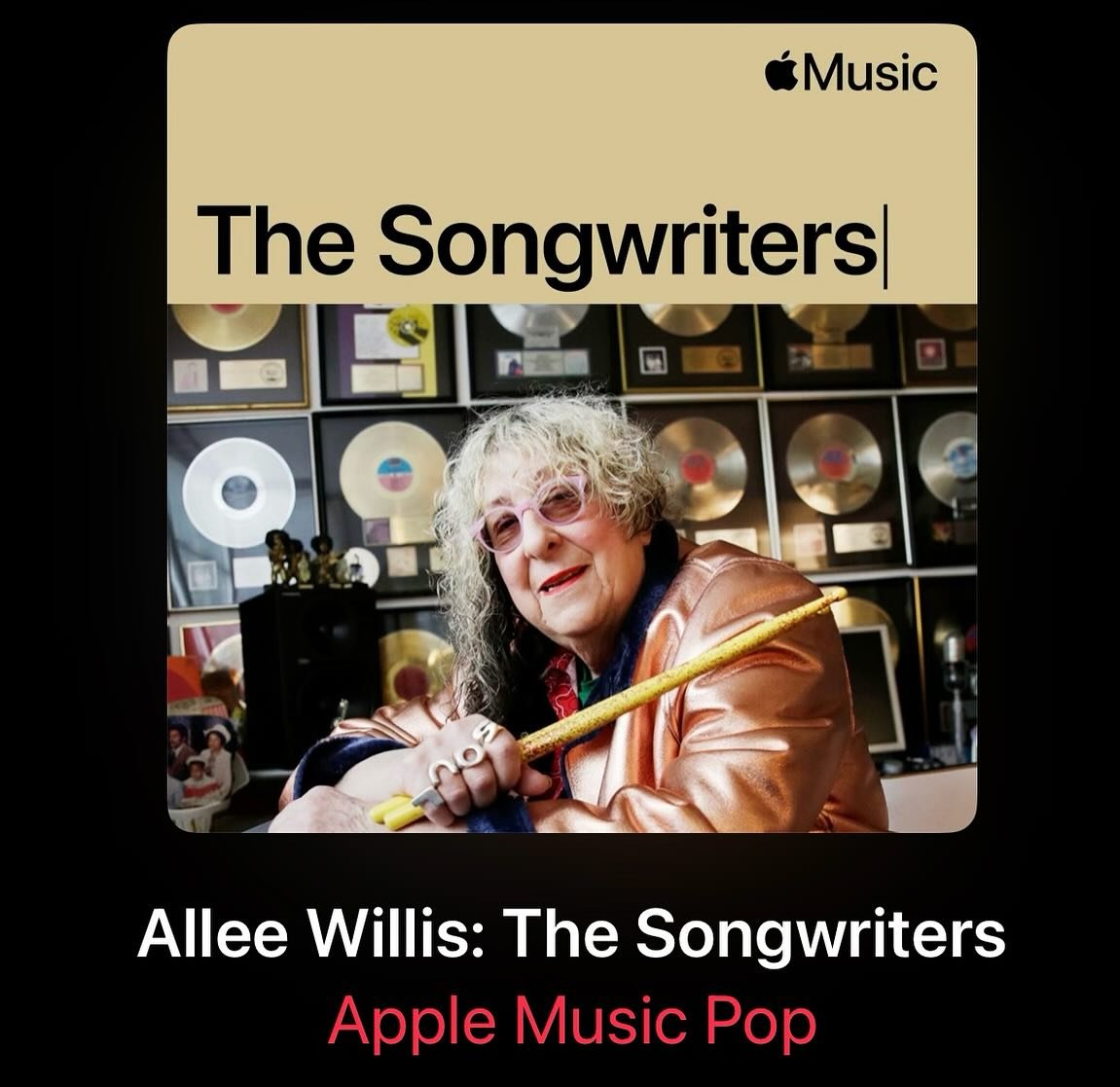 Thrilled that my song &ldquo;Carousel&rdquo; is included on @applemusic&rsquo;s &ldquo;Behind the Songs&rdquo; @alleewillis playlist. I love and miss her - this was such a fun song to write together 🩷🎠🩷

The 17-song mix includes Allee&rsquo;s icon