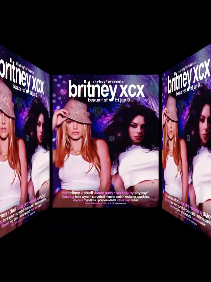 ✨ BRITNEY XCX RETURNS! ✨
Fri 1/9 &bull; @beauxinthecastro
🎟️ 2-for-1 adv tix on britneyxcx.eventbrite.com

Sounds by @djshyboy 🎧
Performances by @herawynnsf @queencurveball @brennbadd @melaniesparksss 💖
Dancers @rorykdavis @ohtheyrethirsty 🔥
Floo