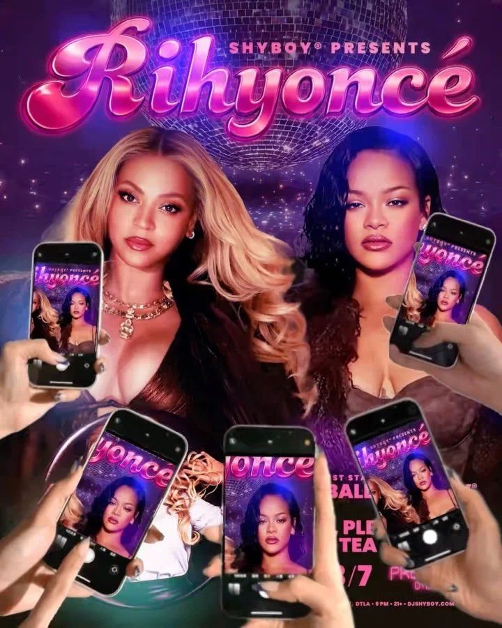 Sat 3/7 💗 ShyBoy&reg; presents RIHYONC&Eacute; @precinctdtla
Special guest star @spiciestmeatball ✨ The @beyonce + @badgalriri dance party &amp; drag spectacular

🎟️ Limited 2-for-1 adv tix: rihyonce.eventbrite.com

🎧 Sounds by @djshyboy
🔥 Perfor